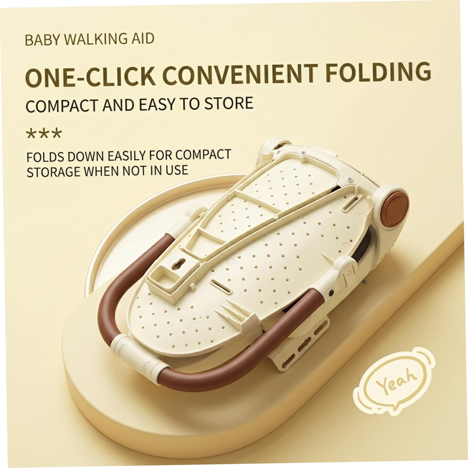 Seggiolino per Bici per Bambini, Seggiolino per Bici Posteriore Sicuro e Confortevole con reclinazione Regolabile, Design Pieghevole per riporlo Facilmente, per Bambini Beige Sicuro e conf