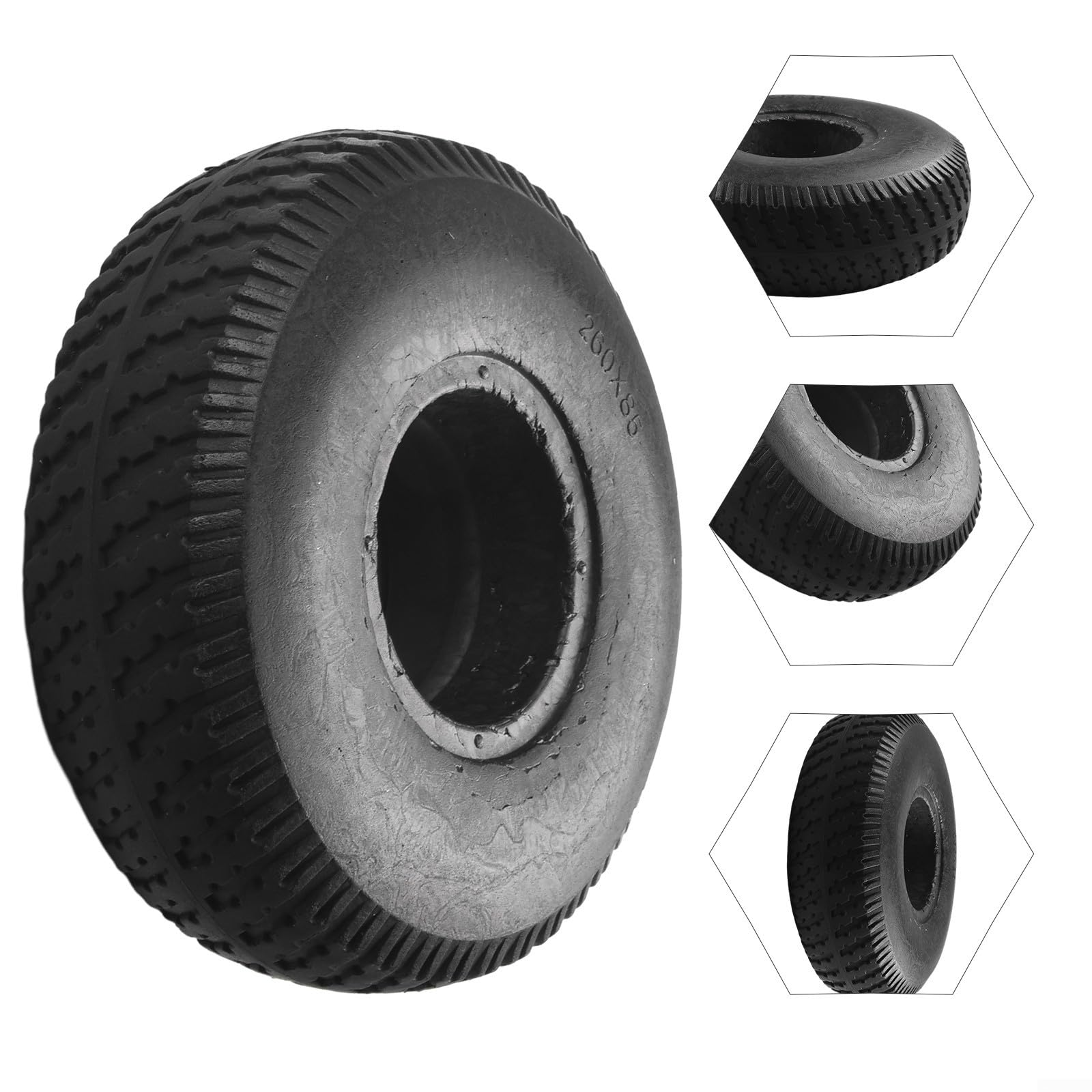 Pneumatico solido da 10 pollici,4.10/3.50-4 '', Ruota 260X85mm, Ruote pneumatiche per carriola, Camion di sacchi, carrello, camion a mano