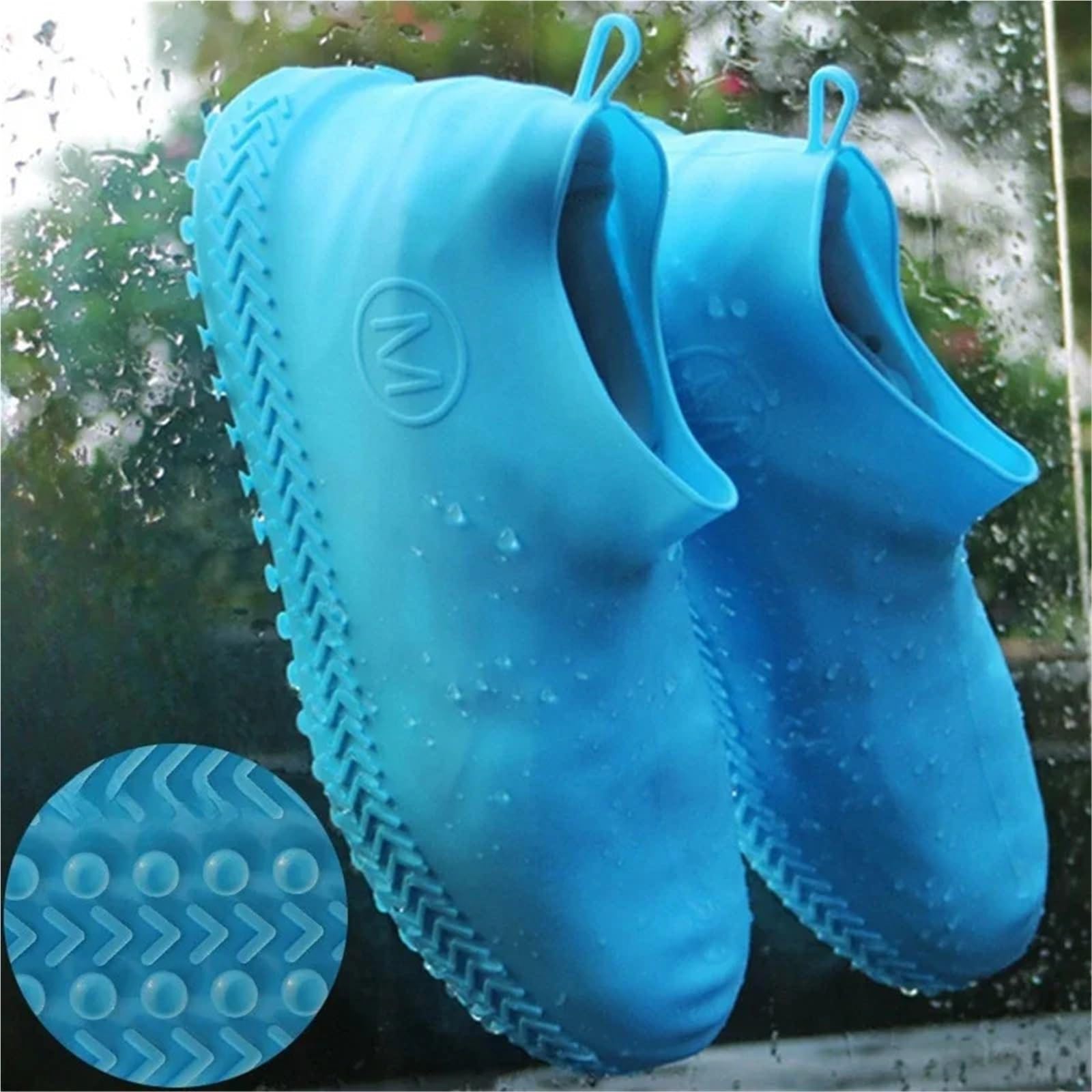 Wodoodporne ochraniacze na buty wielokrotnego użytku, wielokolorowe silikonowe ochraniacze na buty, różne rozmiary, opakowanie 5 (czarny, M)