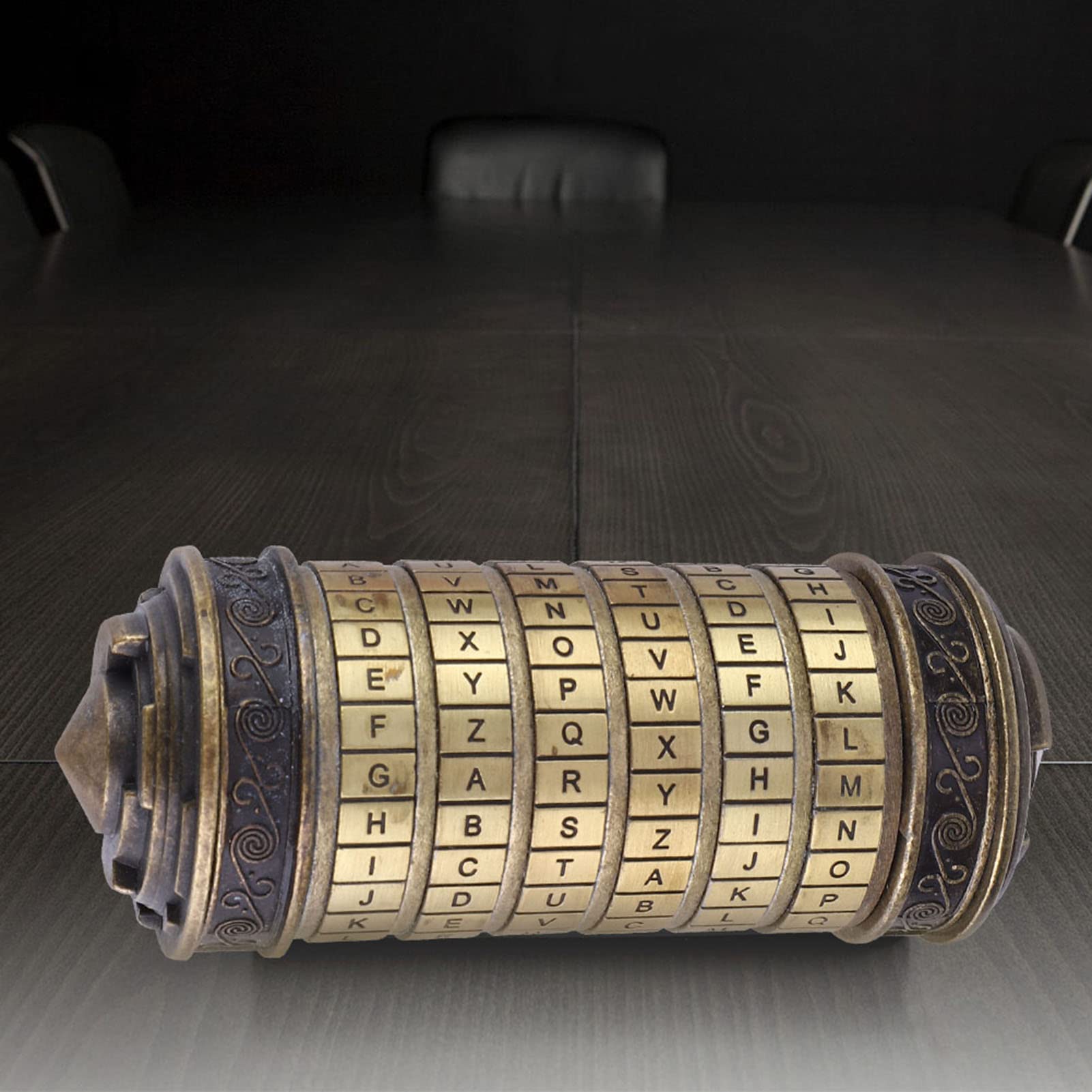 Cryptex 6 Lettres, Porte-bague de Verrouillage de Code, Romantique, Mot de Passe par défaut: ILOVEU, Lettre Classique de Mot de Passe Da Vinci