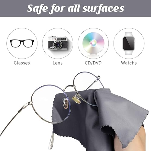 Miniatura 10 de 200 piezas de microfibra para limpiar lentes de varios colores, toallitas para anteojos para gafas, lentes de cámaras, teléfono celular, pantallas