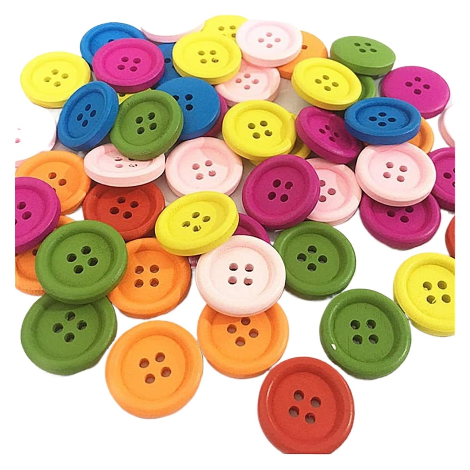 Bottoni in resina da cucire 500 bottoni in legno colorati for cucire, scrapbooking, lavori artigianali(20mm)