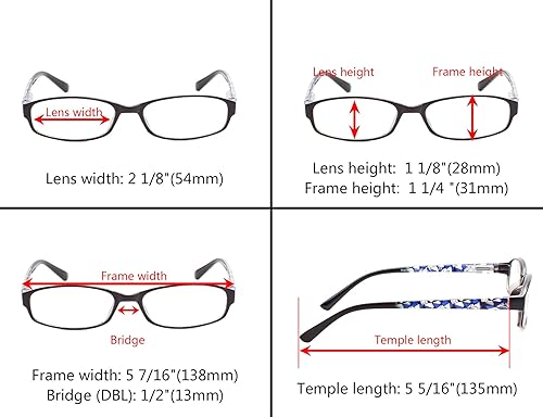 Miniatura 5 de Gr8Sight Paquete de 3 lentes de lectura con bisagras de resorte para mujer, Mezcla de 3 pares.