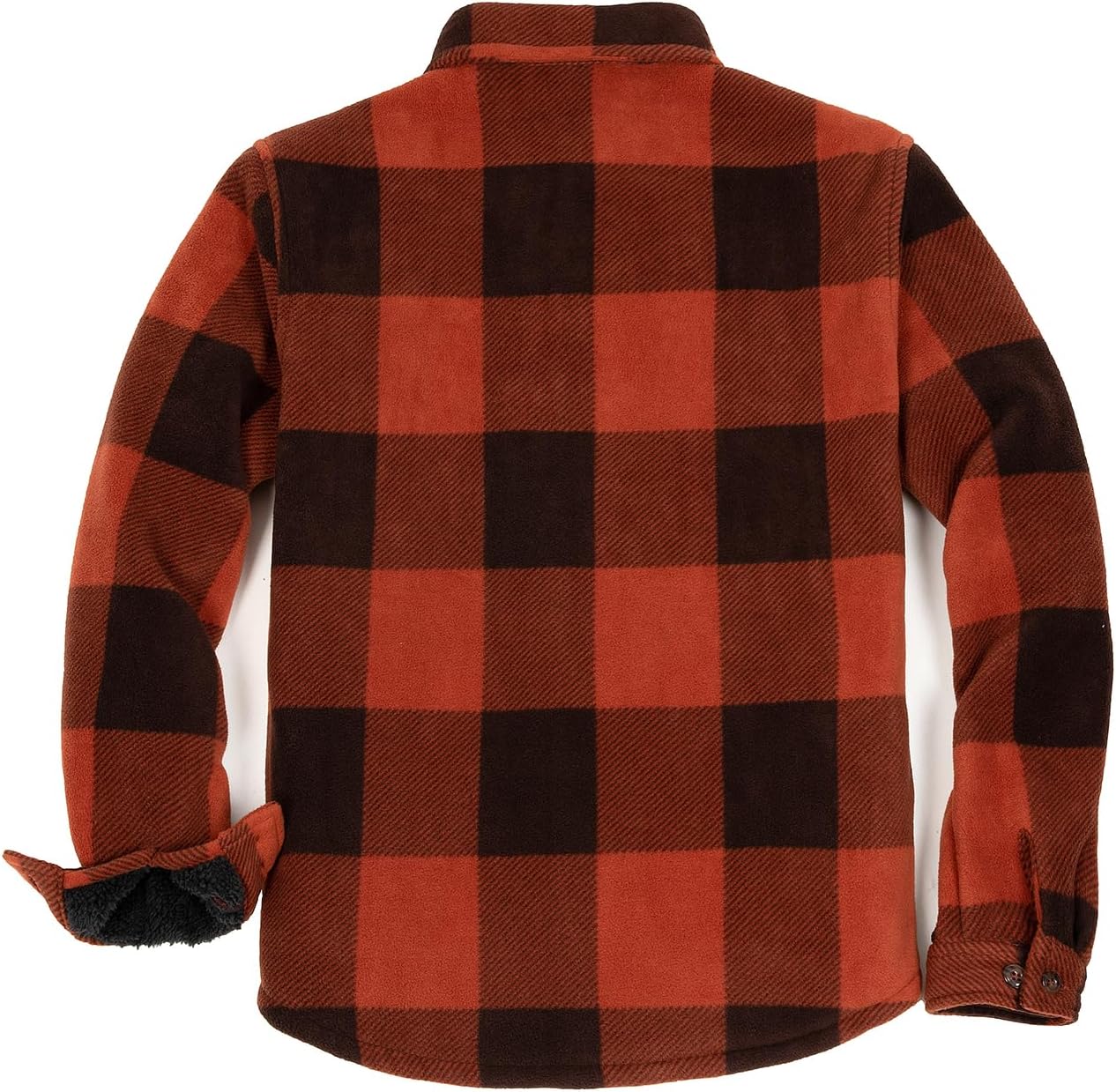 Men's Warm Sherpa Lined Fleece Plaid Flannel Shirt Jacket(All Sherpa Fleece Lined) - Image 4
