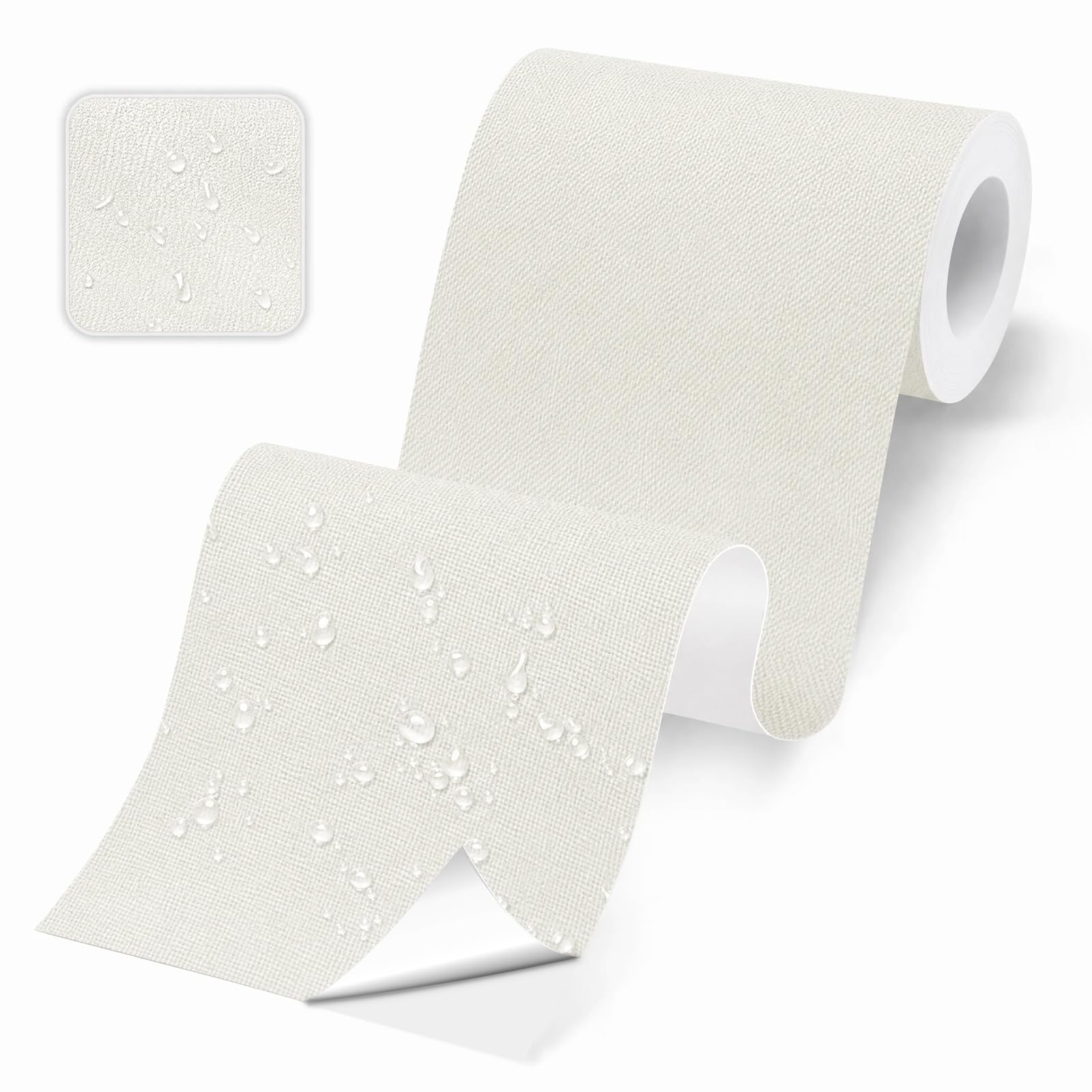 Skystuff Self-Adhesive Canvas Repair Tape, Heavy Duty Waterproof Fabric Repair Patches for Sofa, Chair, Awning, Tent, Clothes, Camping Outdoor Gear, Instant Strong Fix, 10x200cm, White
