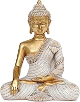 SUOEDD Gold Buddha Statue 9.2" - Handcrafted Meditation Figurine for Zen Home Decor, Living Room, Bedroom & Feng Shui