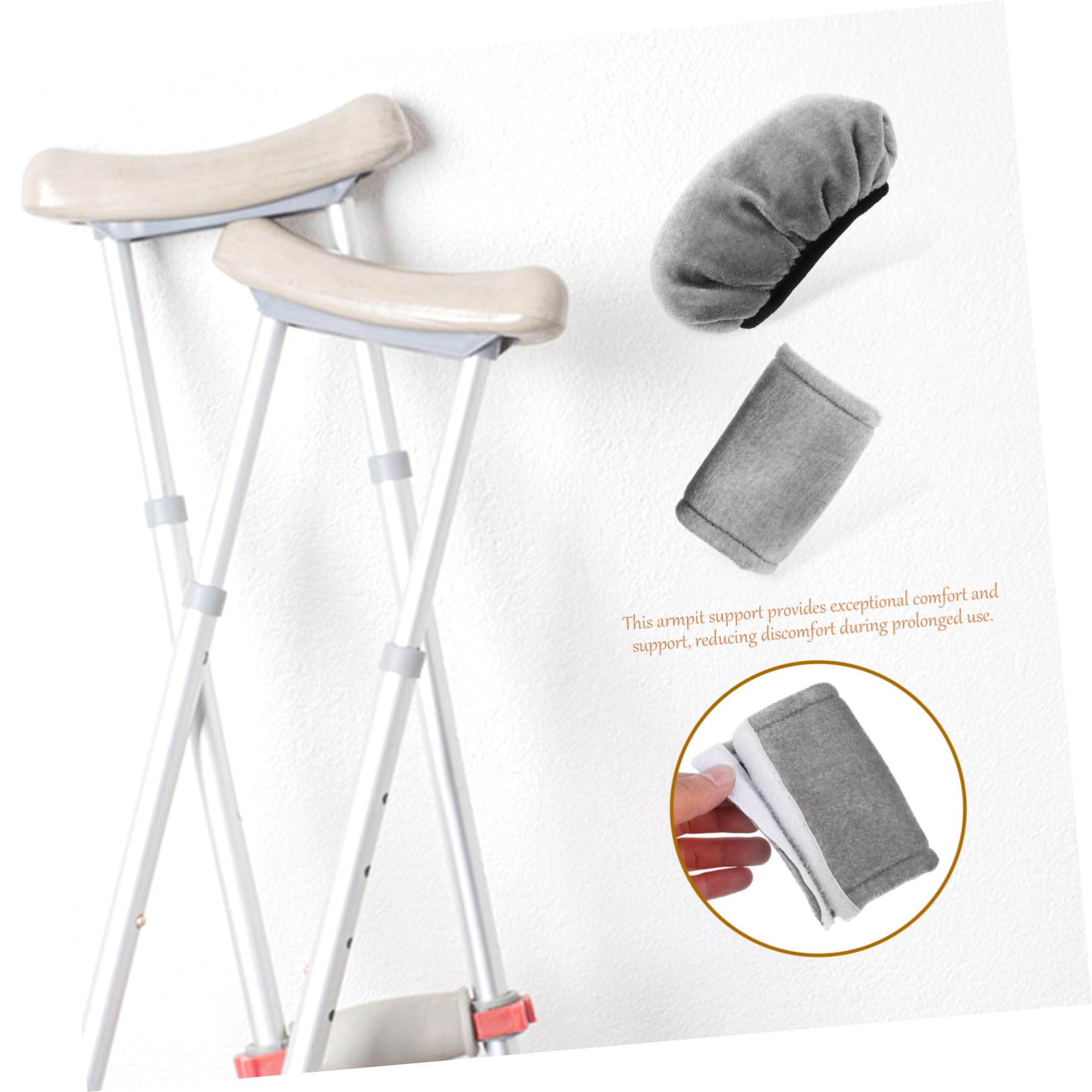 TOVINANNA Sets Walking Stick Handle Cover Crutch Pads Anti-Slip Material Underarm Crutch Cover Comfortable