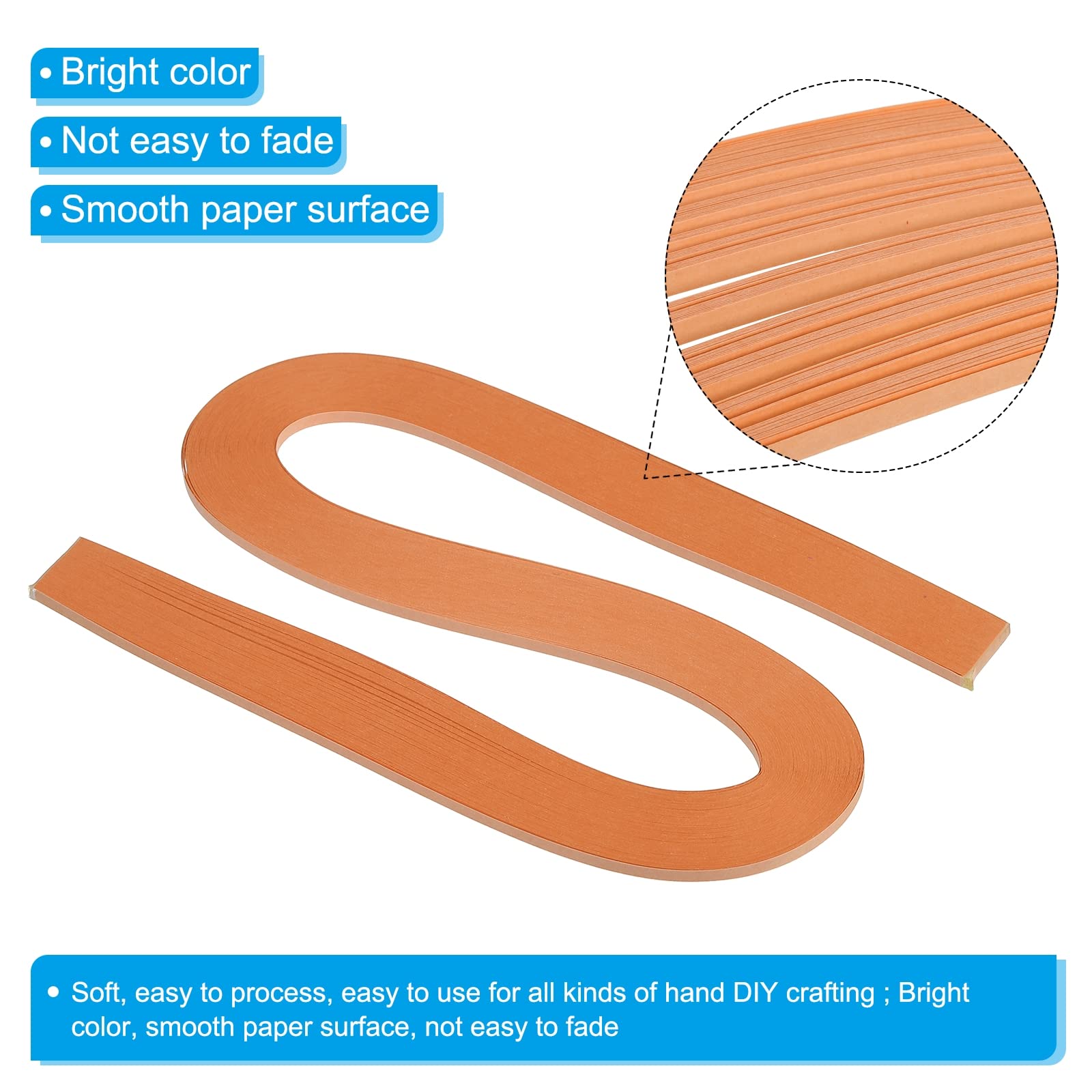 PATIKIL Quilling Strips Paper 120pcs 1/8"(3mm) 54cm Origami Paper Quilling Strip for Art DIY Hand Craft Christmas Orange - Image 3