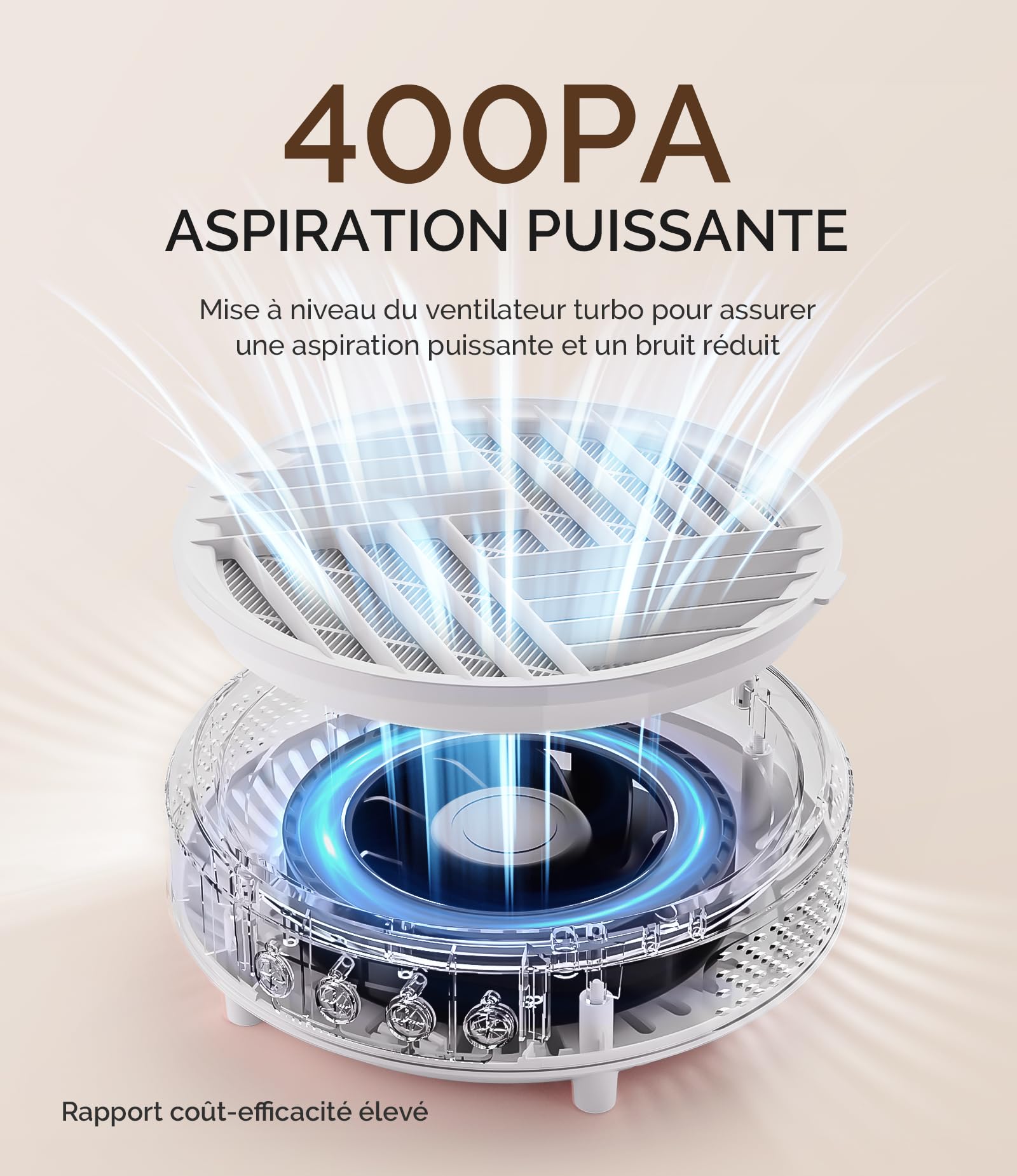 MelodySusie Aspirateur Ongles Professionnel, HPro Faible Bruit Aspirateur de Table Puissant, Portable Onglerie Materiel Professionnel Matériel d’Onglerie pour Salon à Domicile & Débutants - Blanc