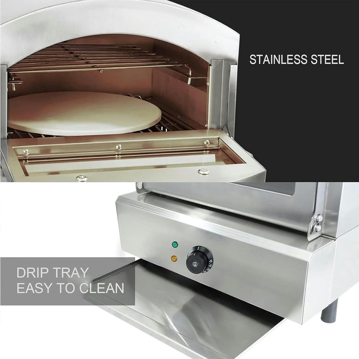 Electric Pizza Oven Commercial Single Deck/Double-Deck Pizza Drawer Toaster Oven Countertop Stainless Steel Multipurpose Snack Toaster Oven for Home Restaurant