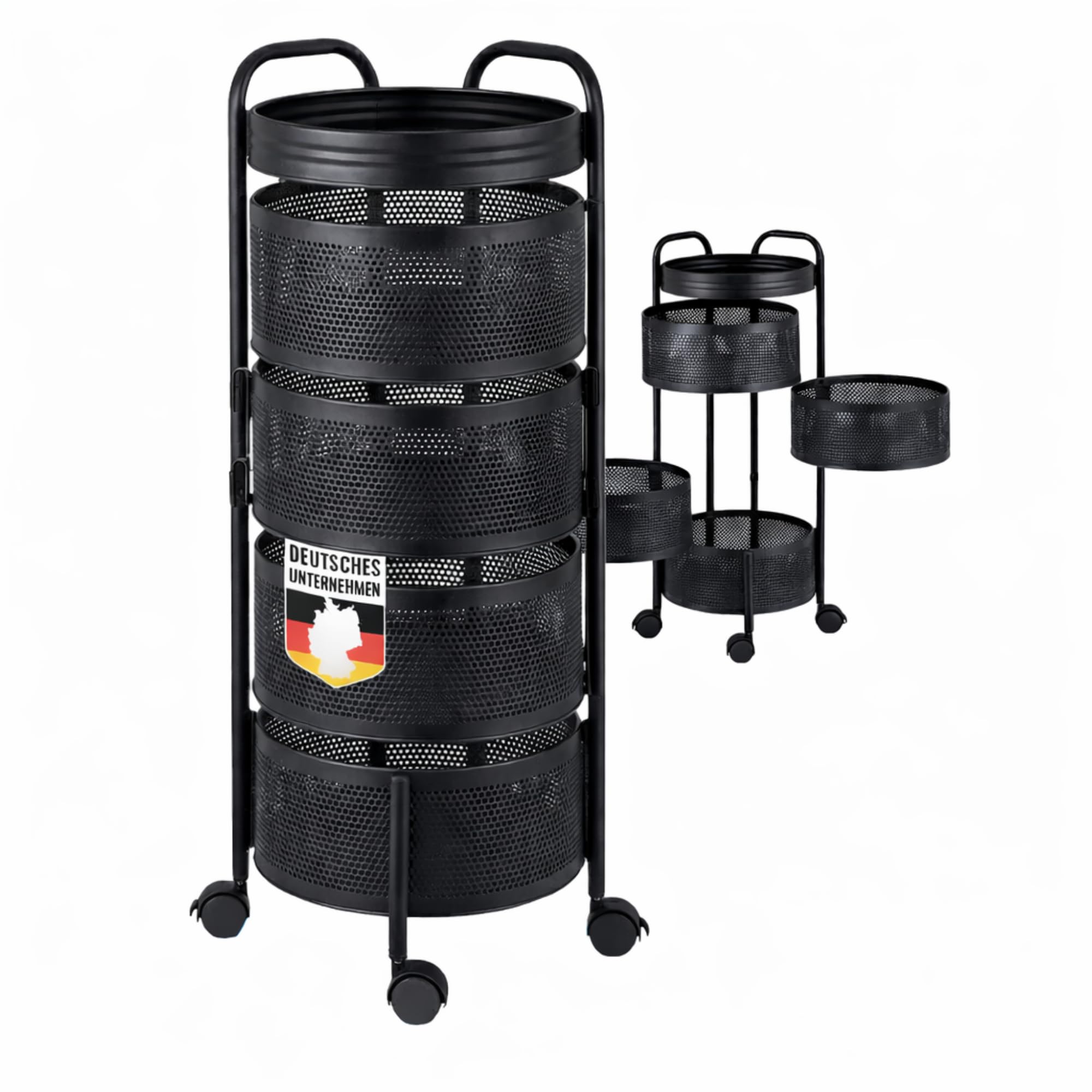 Floordirekt Carrito de cocina redondo, estante de cocina, estantería para verduras con ruedas, carrito de frutas, carrito de almacenamiento, para cocina, baño, salón, habitación infantil, Henry (5