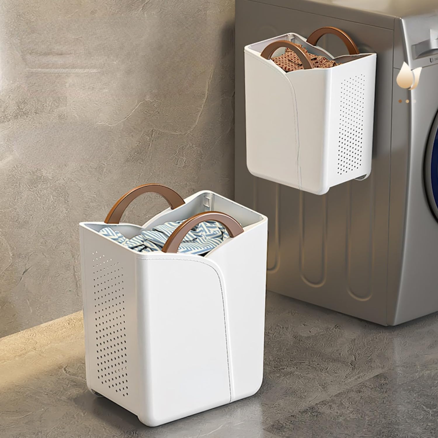 Kosz na Pranie Plastic wasmand Creatieve eenvoudige wasmand Bin Draagbare waterdichte vuile kledingmand met handgrepen voor slaapkamer Woonkamer Pojemnik