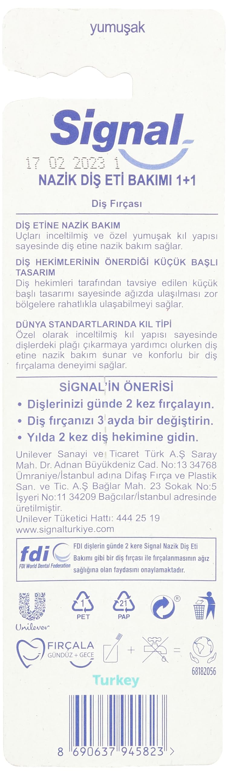 Signal Nazik Diş Eti Bakımı 2'li Yumuşak Diş Fırçası 2li paket