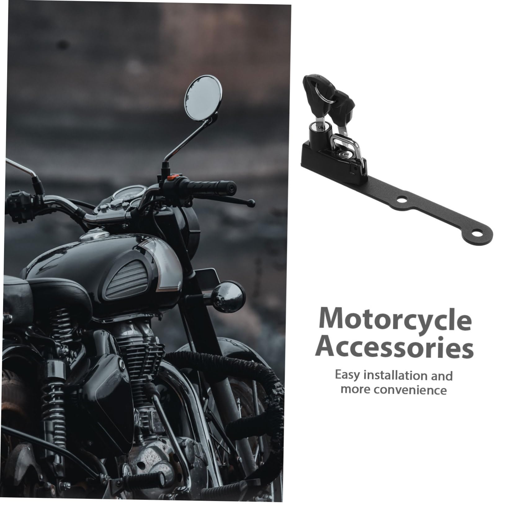 Ciieeo Antivol de Casque de Moto en Métal Noir, Sécurité Antivol pour Casque, Installation Simple, Usage pour Moto