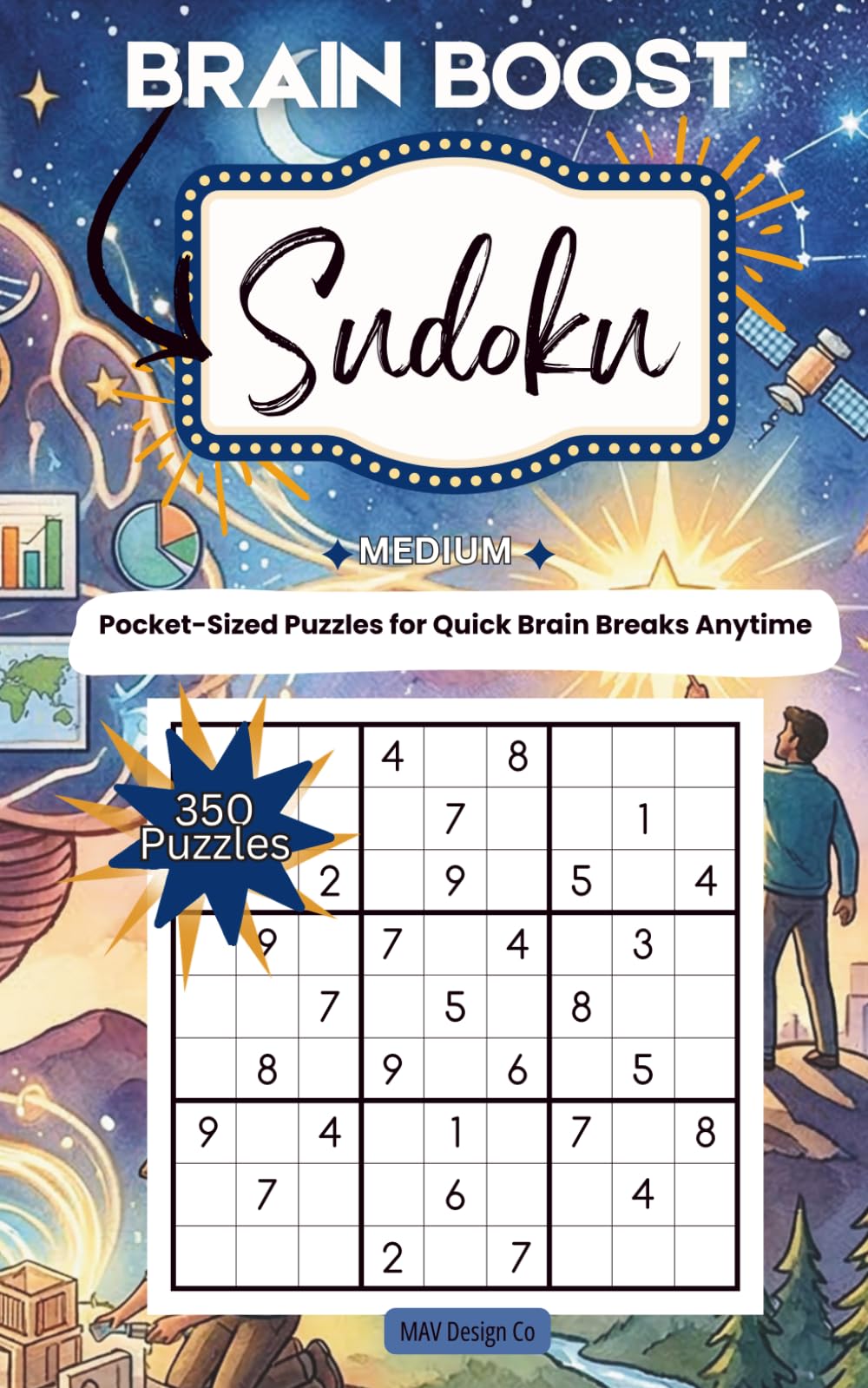 Brain Boost Sudoku 350 Medium Sudoku Puzzles for Brain Training – Pocket Size Puzzle Book for Adults: 5x8 Travel Size Companion, Logic Puzzles for ... free brain games (Pocket Puzzle Series)