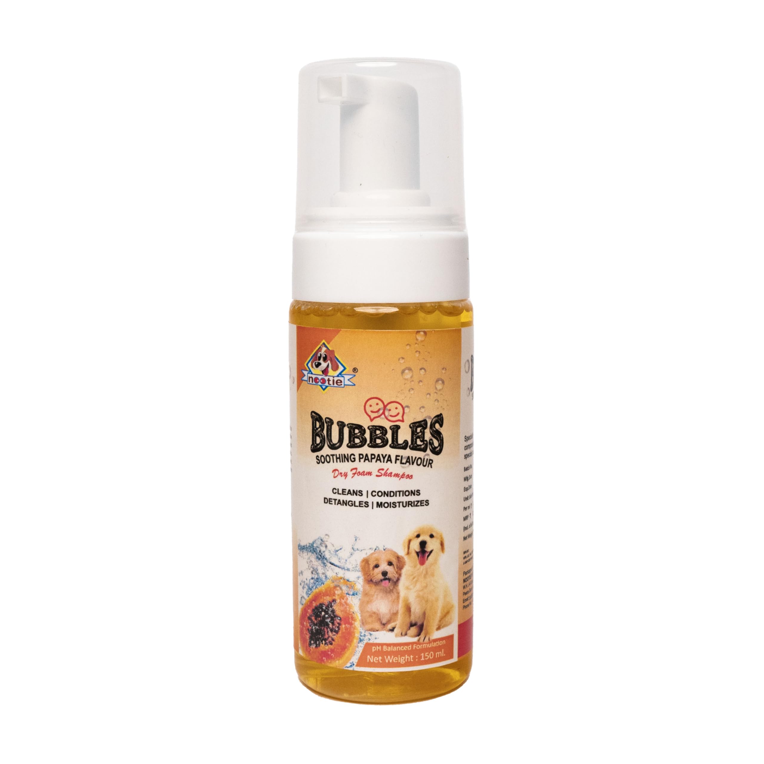 Nootie Dry Bath Foam Shampoo 150ML for Dog, Cat, Puppies | Tearless Foam Shampoo, Dry Bath, Anti-Dandruff | Allergy Relief | Anti-fungal, Dry Bath Shampoo | Pomeranian (150ML)-Papaya Flavour (B0CLLDXLVK) Amazon Price History, Amazon Price Tracker