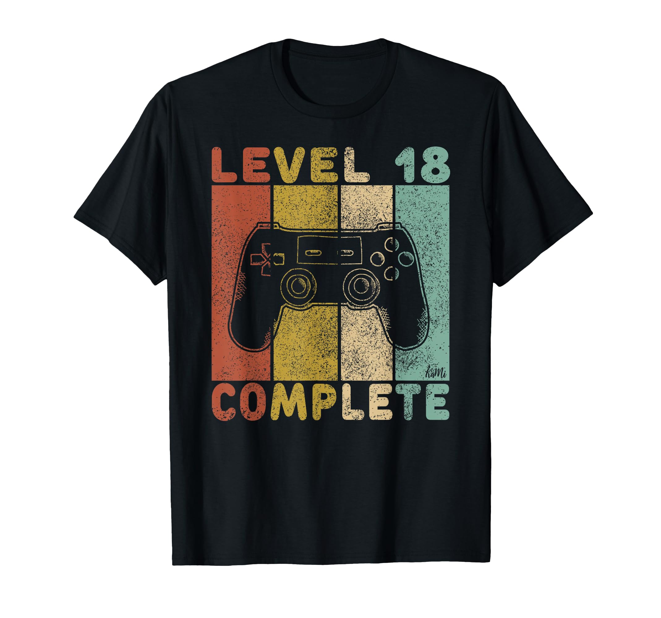 Mens 18th Birthday Shirt Men Gaming TShirt Level 18 Complete T-Shirt