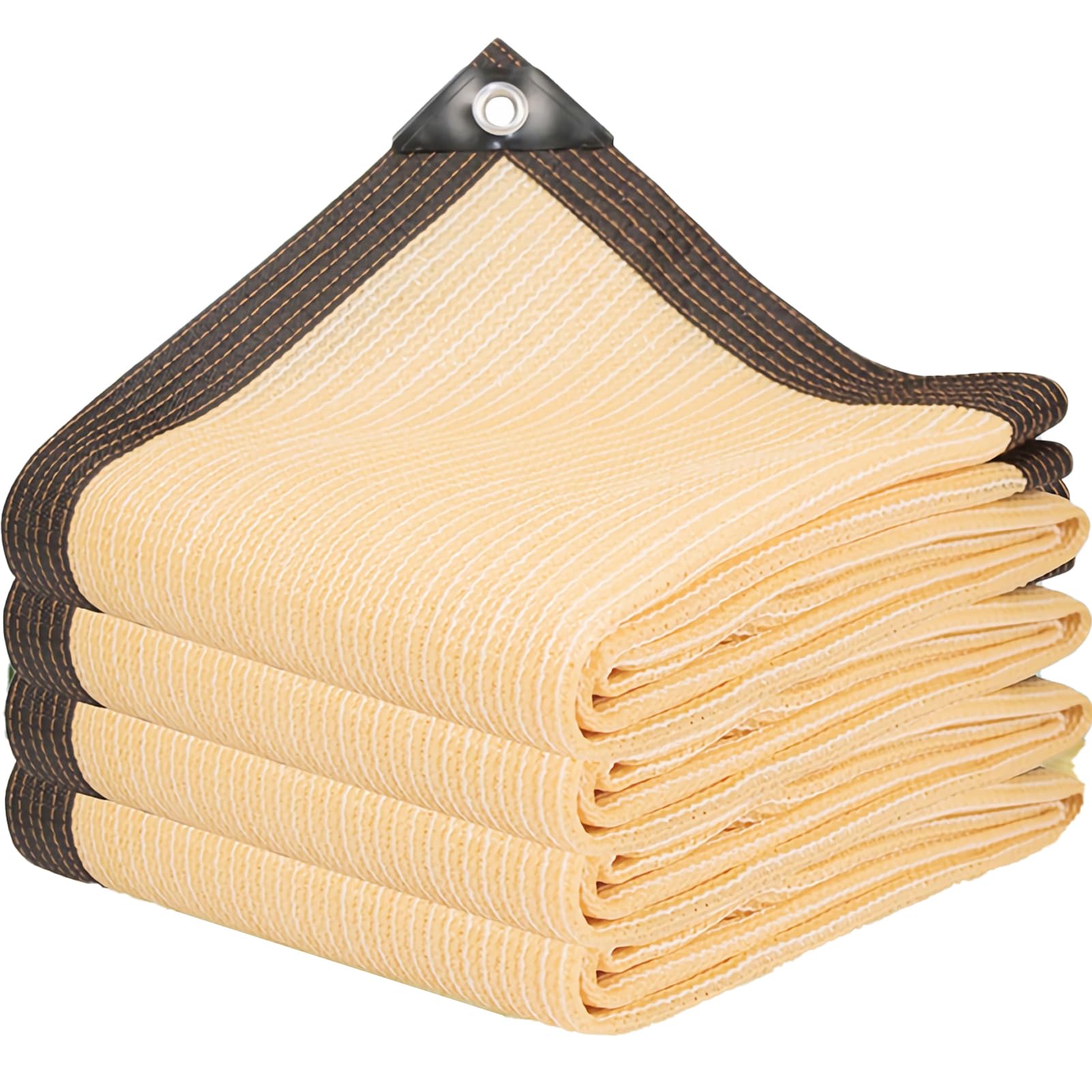 Malla de Sombra 2mx2m– Beige – 85% Protección UV–Red de Protección Solar con Ojales para Balcón, Jardín, Terraza e Invernadero – Toldo Vela de Sombra Exterior
