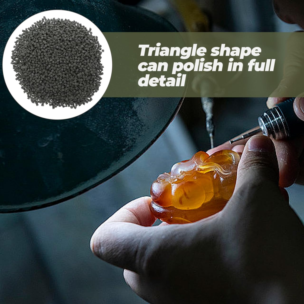 ABOOFAN Matériaux Abrasifs Triangulaires 4 Mm 500 G pour Machine à Polir en Tonneau, Abrasif pour Polissage Bijoux et Pierres, Médias de Culbutage Polyvalents pour Polisseur Industriel