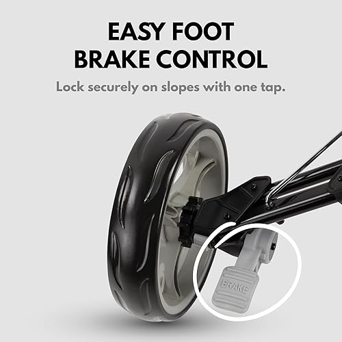 Miniatura 2 de Carrito de golf plegable de 4 ruedas, freno de pie, un segundo para abrir y cerrar!