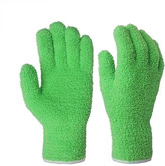 EvridWear Microfiber Auto Dusting Cleaning Gloves for Cars and Trucks, Dust Cleaning Gloves for House Industrial Chrome Parts, Perfect to Clean Mirrors, Lamps and Blinds Finger-Prints Smudges(L/XL)