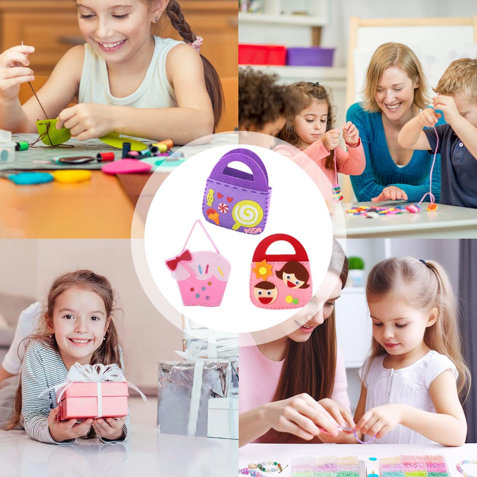 Kit borsa da cucito per bambini | Kit artigianale per borse piccole