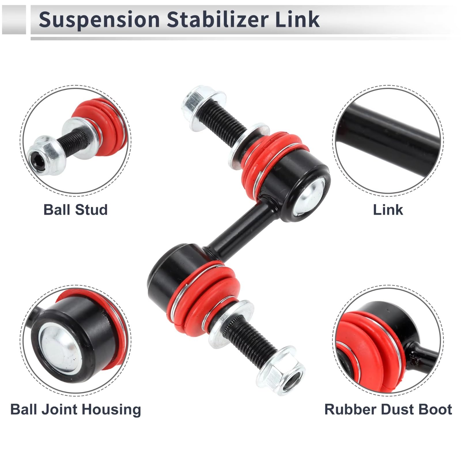 1 par de bieletas de Barra estabilizadora Delantera K750084 compatibles con Subaru WRX 2015-2021, WRX STI 2016-2021 y XV Crosstrek 2013-2015.