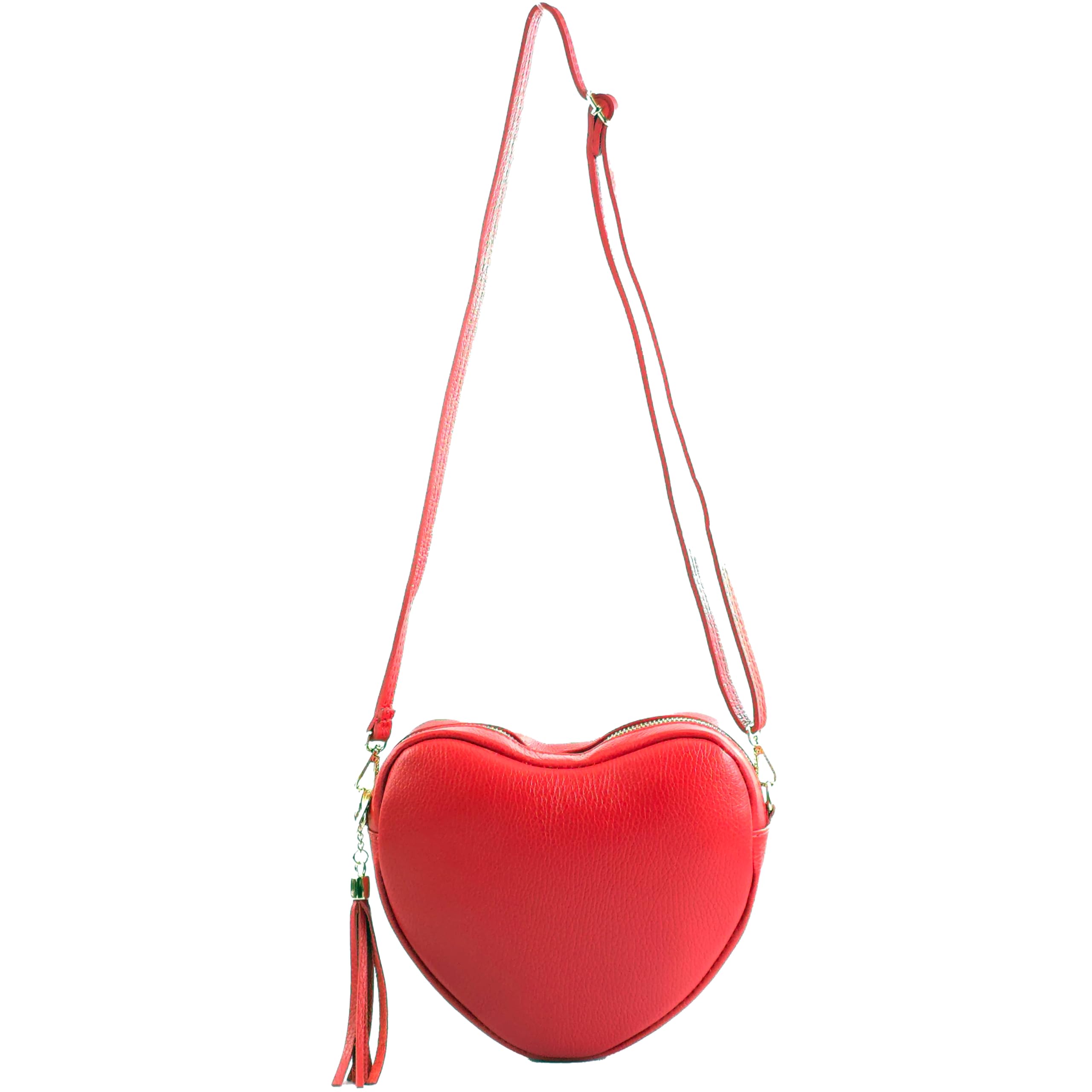 modamoda de T267 Borsa a tracolla da donna in pelle a forma di cuore, made in Italy