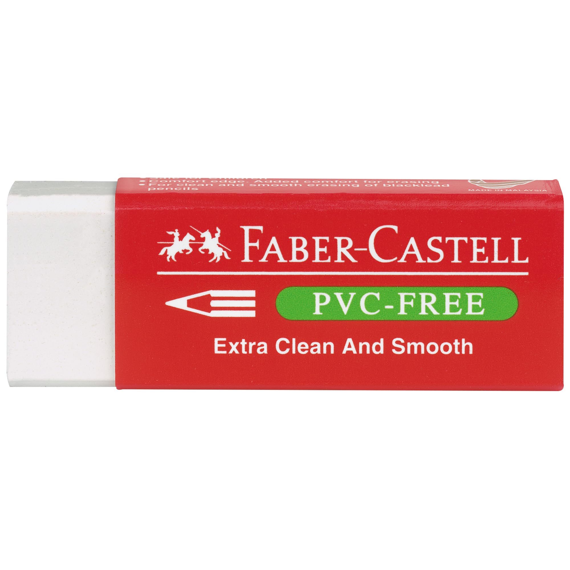 Faber-Castell PVC Free Eraser White 6.2cm For Blacklead Pencil Erasing