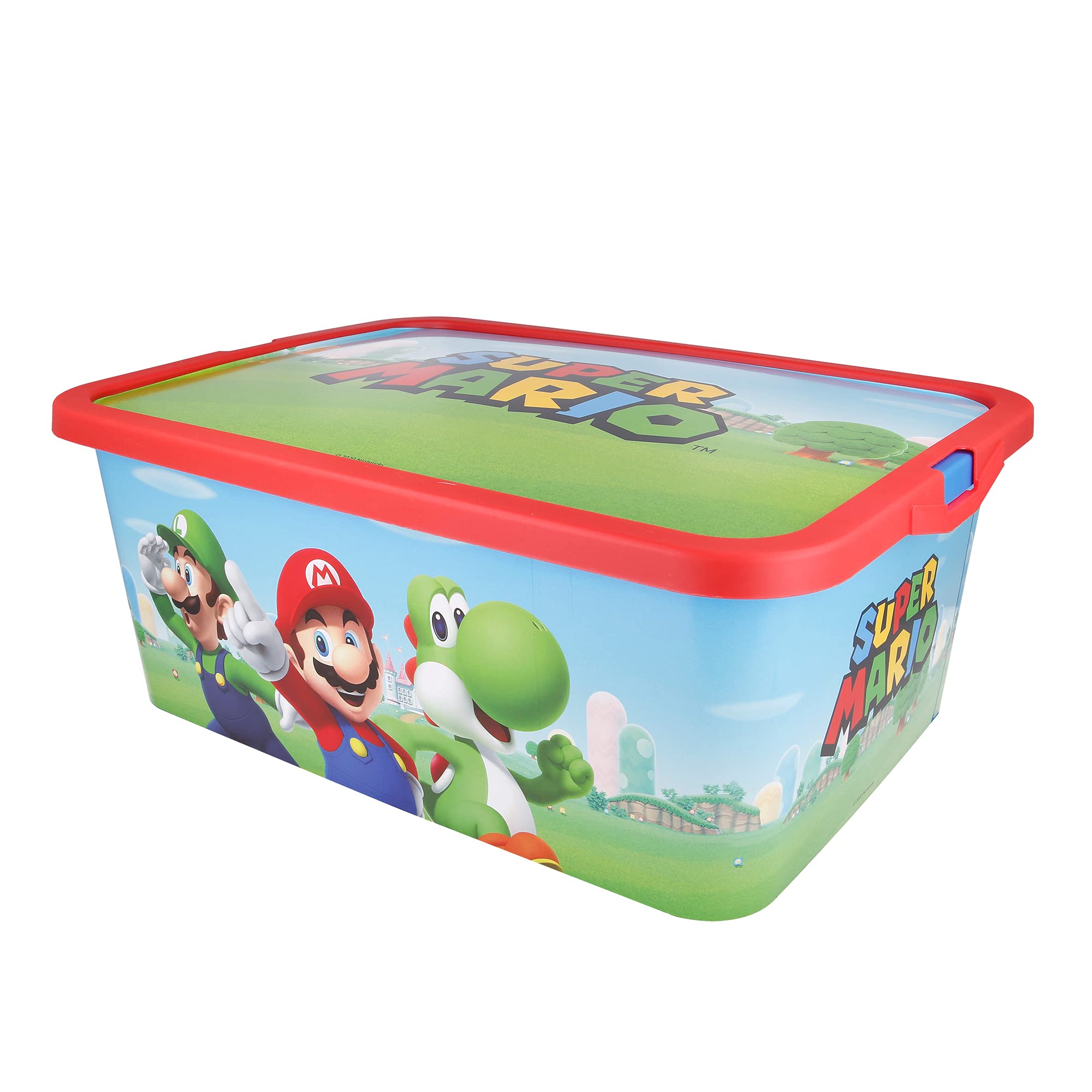 DEKORIERTE AUFBEWAHRUNGSBOX. 13L FASSUNGSVERMÖGEN | SUPER Mario, Bunt