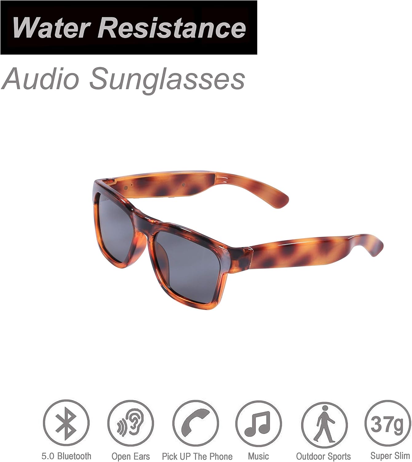 Suреr Brаndѕ OhO sunshine Audio Sunglasses,Voice Control and Open Ear Style Listen Music and Calls with Volumn UP and Down, Bluetooth 5.0 Smart Glasses and IP44 Waterproof Feature for Outdoor Sports