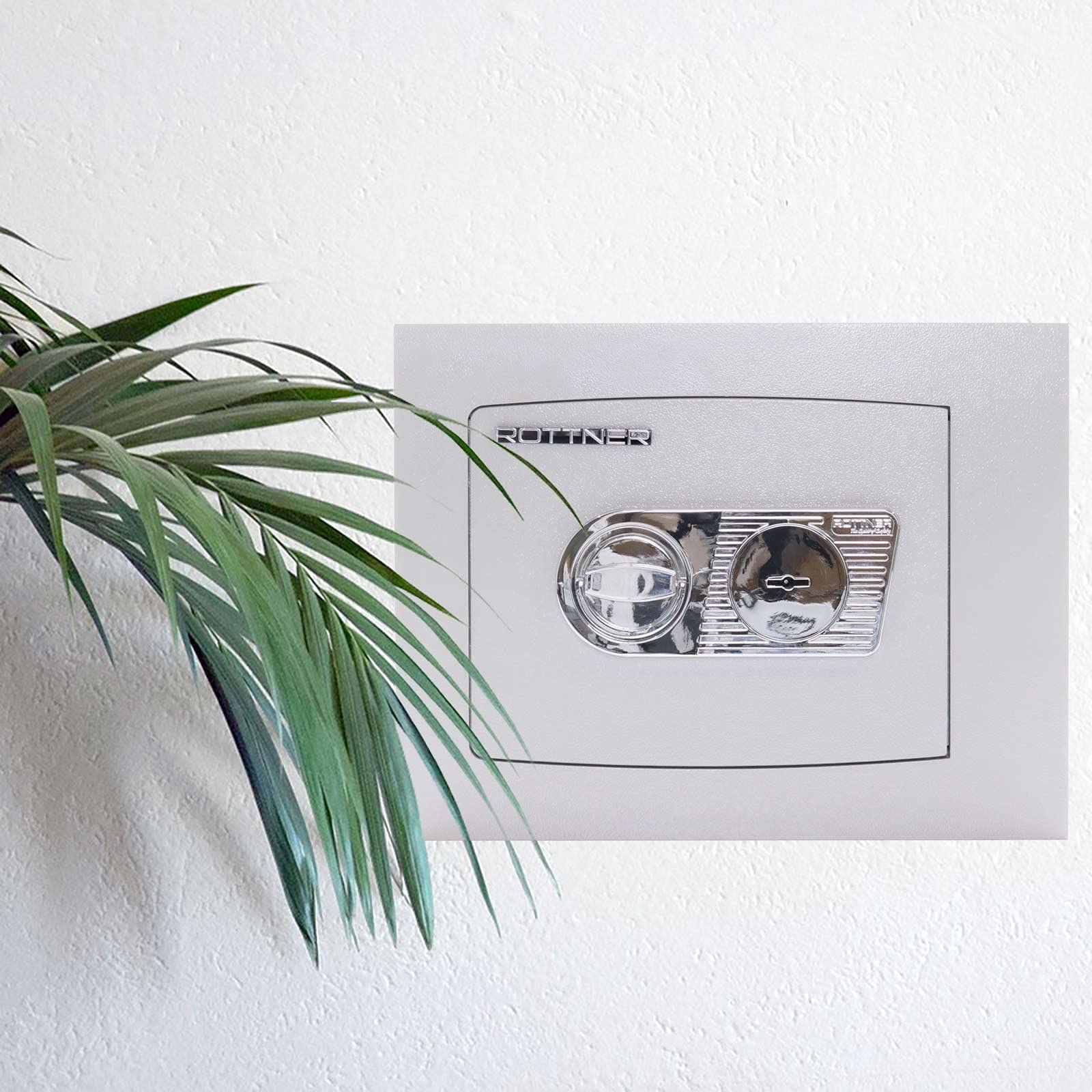 Profirst Apollo 30 Coffre-fort mural EN1 Serrure de sécurité à double panneton 2 clés fermeture obligatoire 1 tablette fixe à emmurer