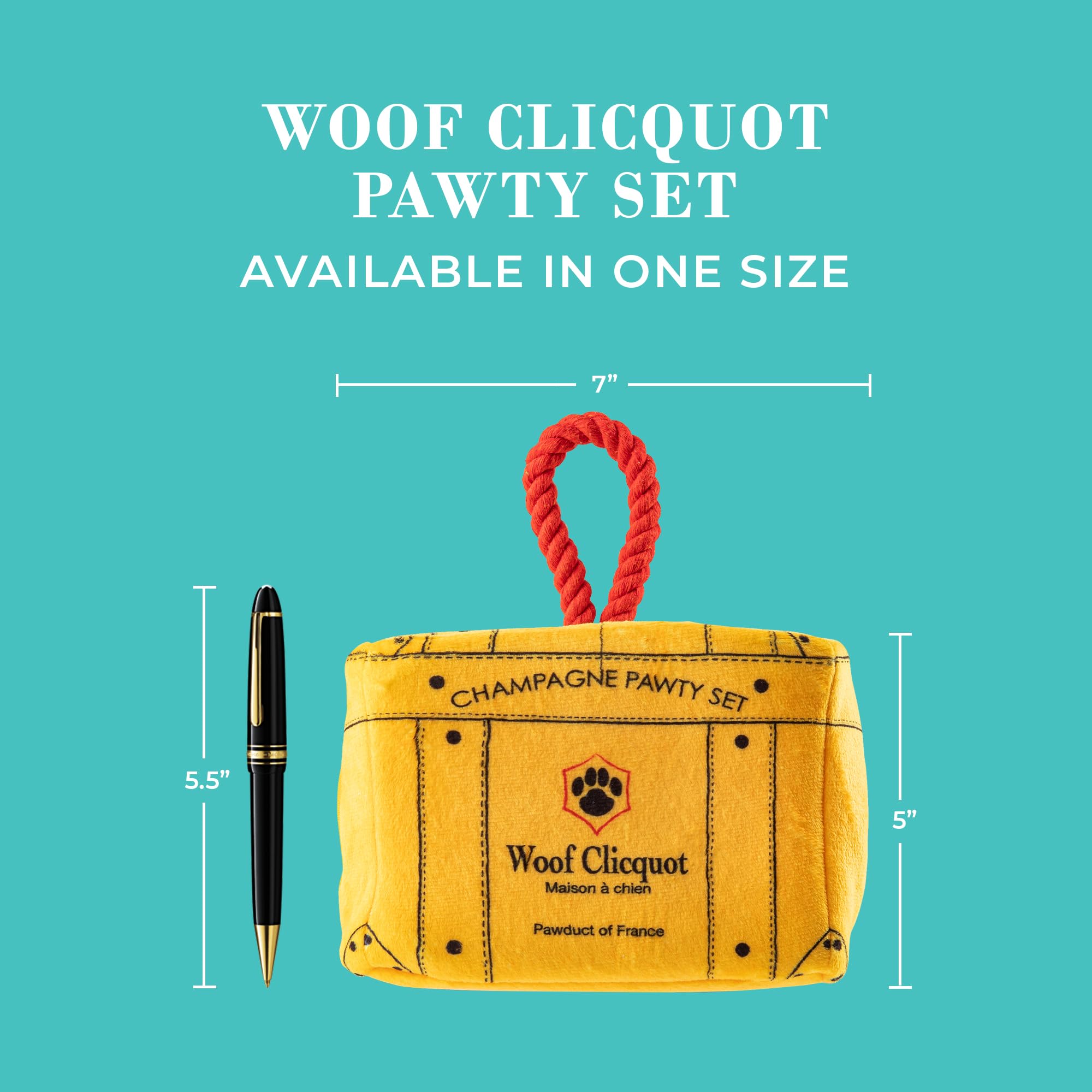 Haute Diggity Dog Woof Clicquot Pawty Ensemble de jouets en peluche pour chien avec couineur interactif, stimulant l'enrichissement des animaux de compagnie, lavable en machine et matériaux sûrs pour