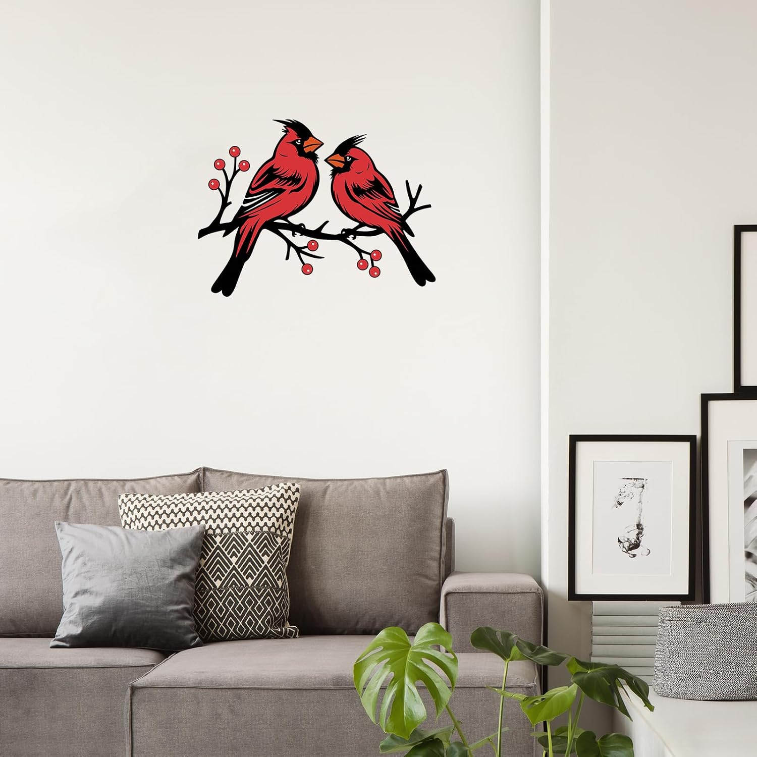 Hnatzu Metal Cardinal Wall Decor – Rustic Red Bird Art for Indoor & Covered Outdoor image 5