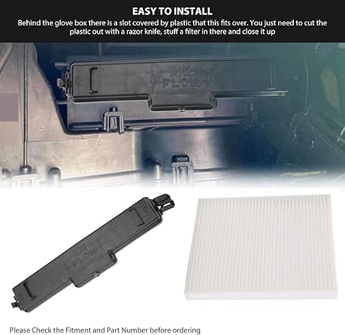 Miniatura 2 de Puerta de acceso para filtro de aire de cabina, reemplazo de puerta de acceso de filtro compatible para DODGE RA 1500 2500 3500 68052292AA