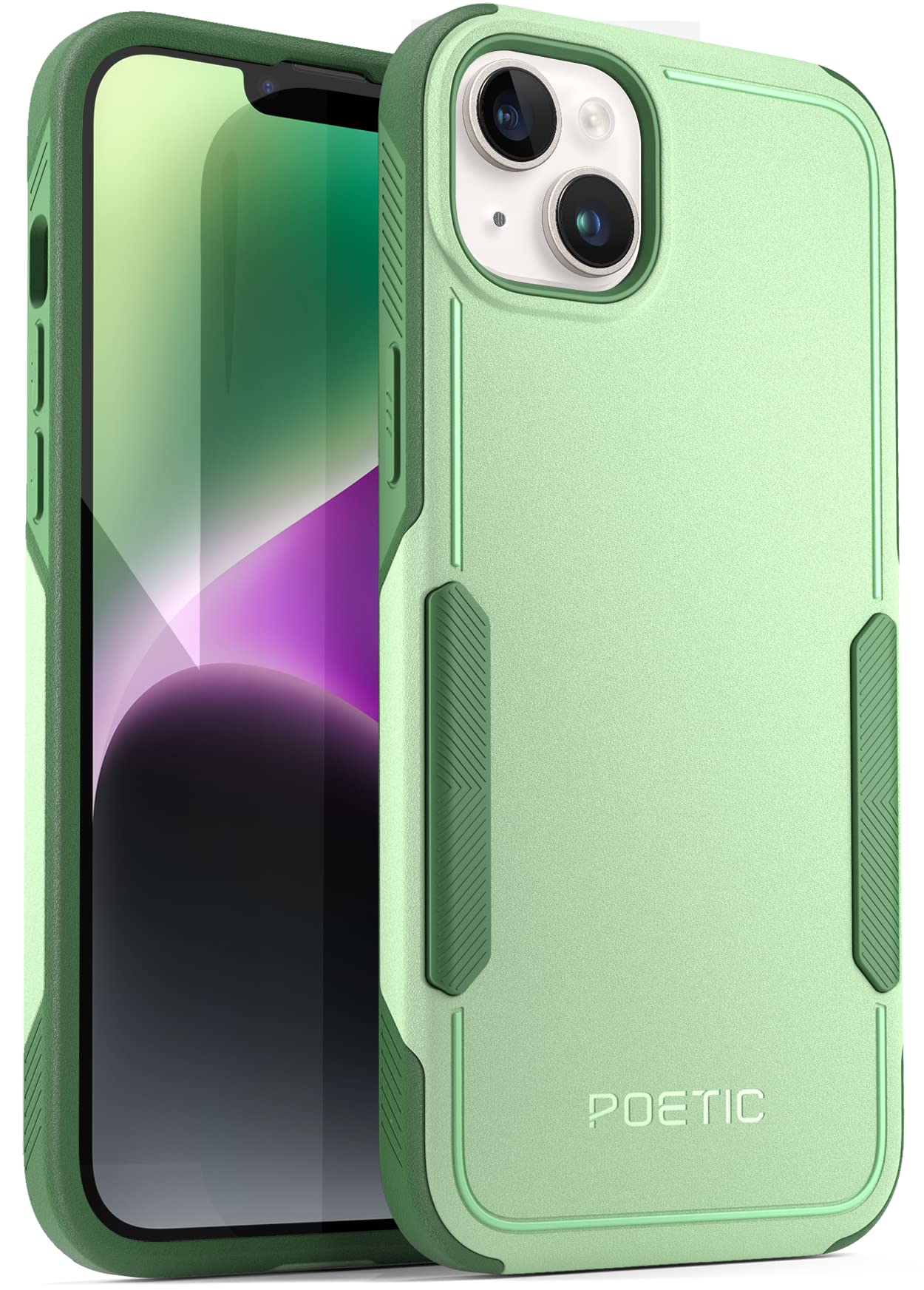 Coque iPhone 14 Plus robuste double couche et légère avec design mince couleur menthe