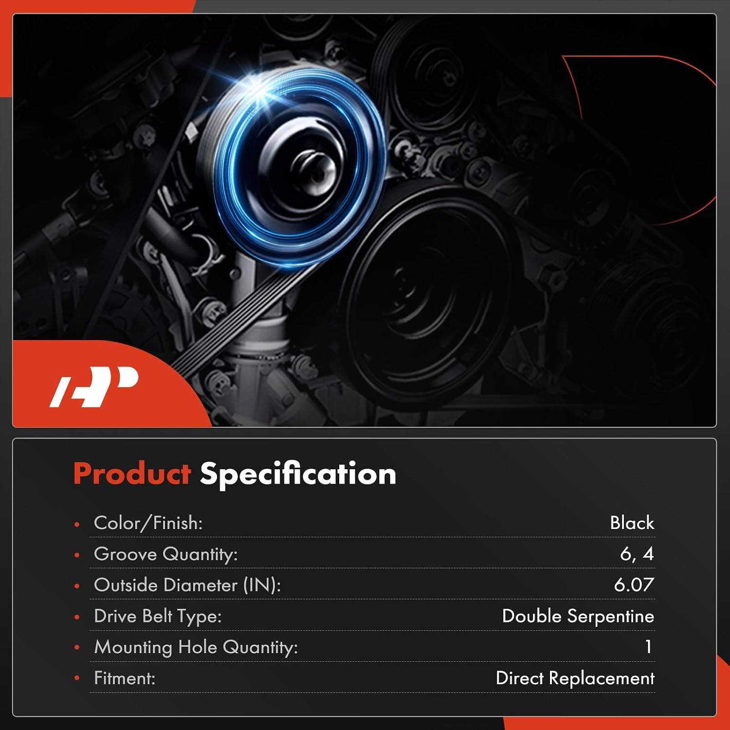 A-Premium Engine Harmonic Balancer Crankshaft Pulley Compatible with Nissan Altima 1998 1999 2000 2001, 2.4L