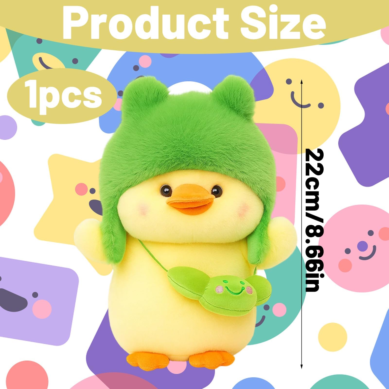 WaaRiuQ 22 Cm Soft Stuffed Duck, Duck Teddy Plush Toy, Cute Anxiety Teddy, Travel Companion and Gift for Birthdays and Holidays - Image 2