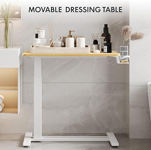 Vista 16 de FLEXISPOT - Mesita médica ajustable con ruedas, escritorio de pie neumático y móvil para laptop, mesa para colocar sobre la cama