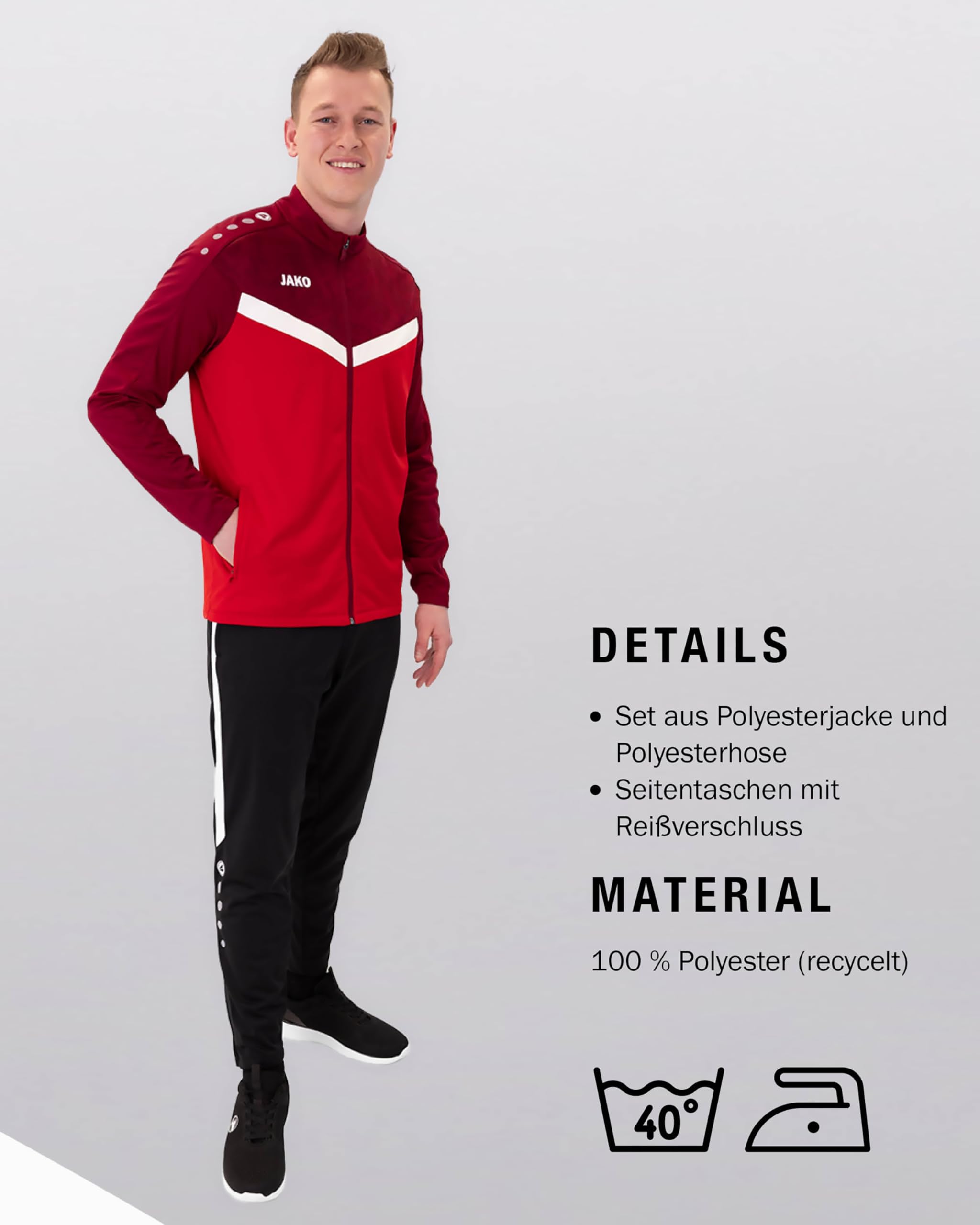 JAKO Unisex Kinder Jako Kinder Polyesteranzug Iconic Trainingsanzug (1er Pack)