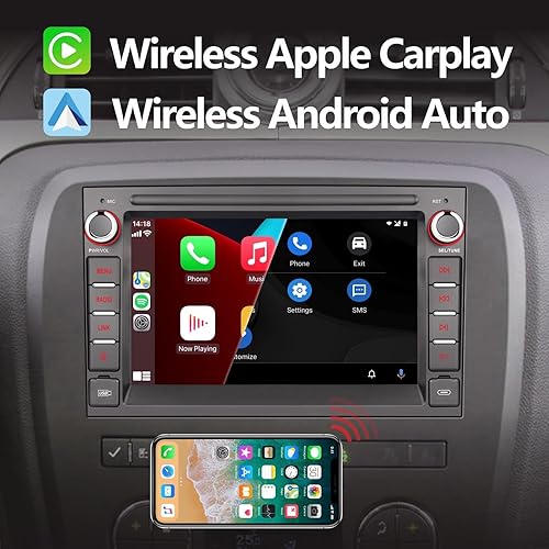 Miniatura 2 de Estéreo de coche compatible con Carplay inalámbricoAndroid Auto para Ford F150 F250 F350 con pantalla táctil IPS de 7 pulgadasBluetoothMirror