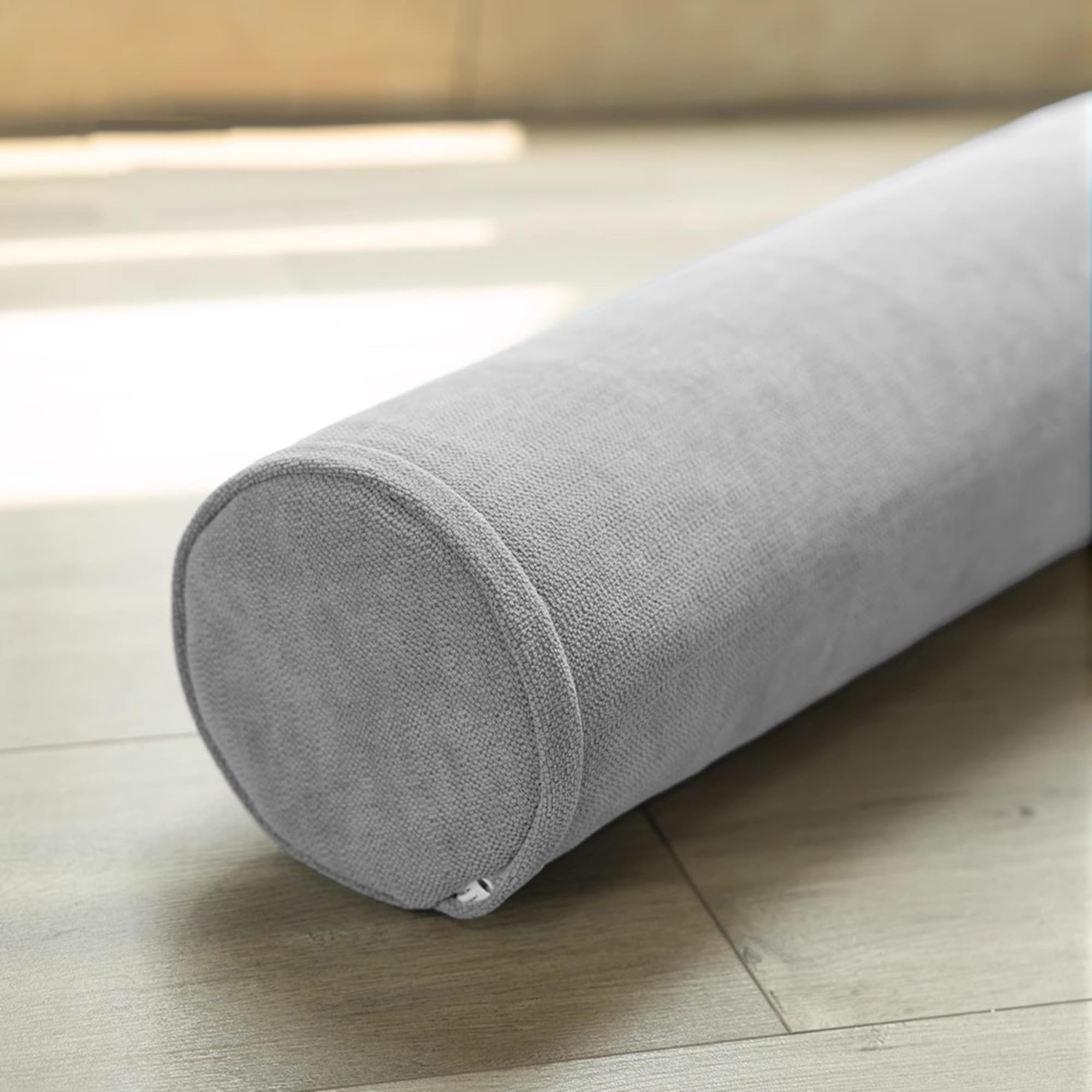 Cuscino rotondo per supporto lombare, per divano letto, auto, rimovibile, morbido, grigio chiaro (50 x 12 cm), comodo ed ergonomico per una migliore postura