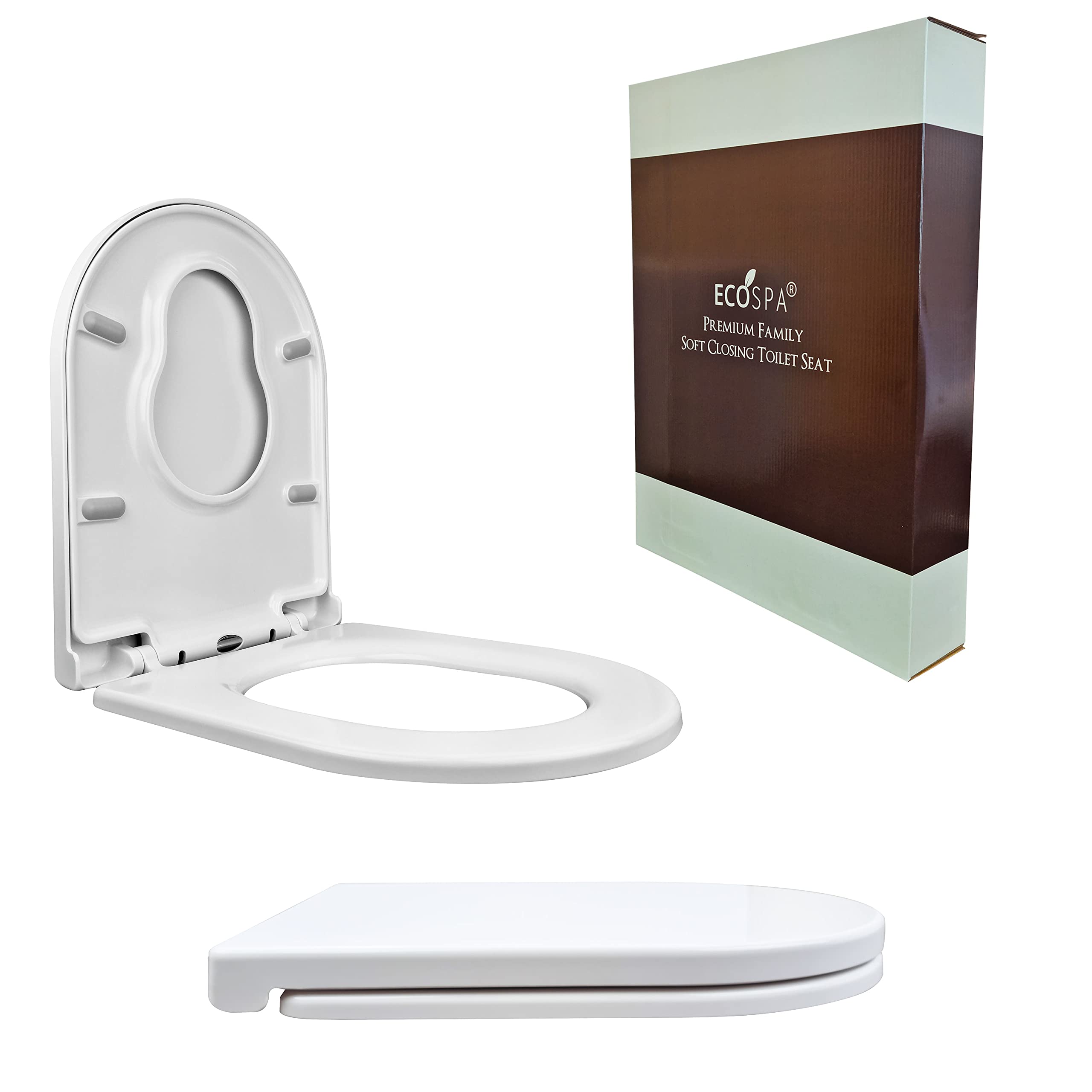 Premium Soft Close White DShape Toilet Seat for Young Families Child