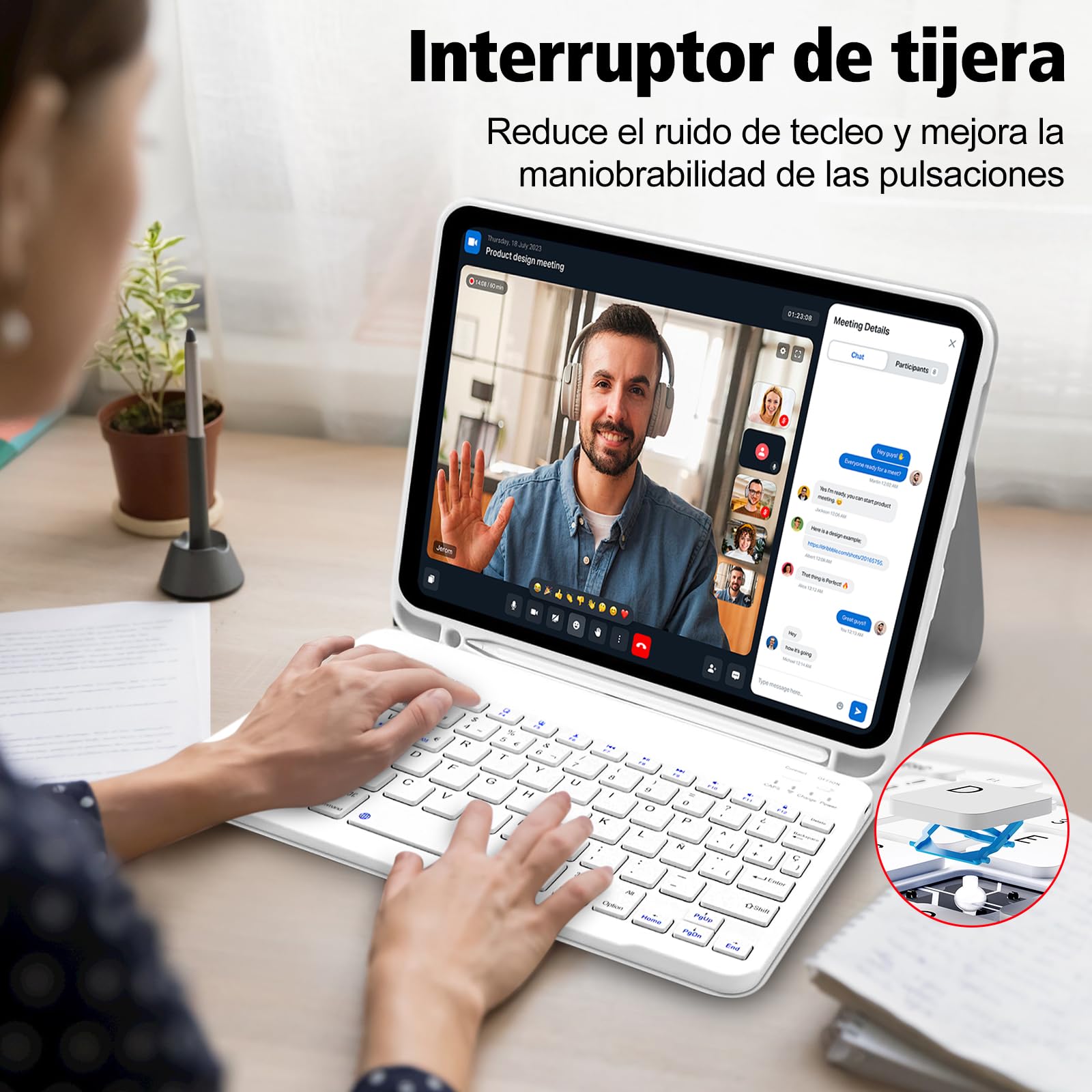Funda con Teclado para for iPad A16 11ª /10ª Generación (10,9 Pulgadas 2022/11 Pulgadas A16 2025), Funda Teclado iPad 11/10 Gen Bluetooth Inalámbrico Desmontable, QWERTY Español Ñ