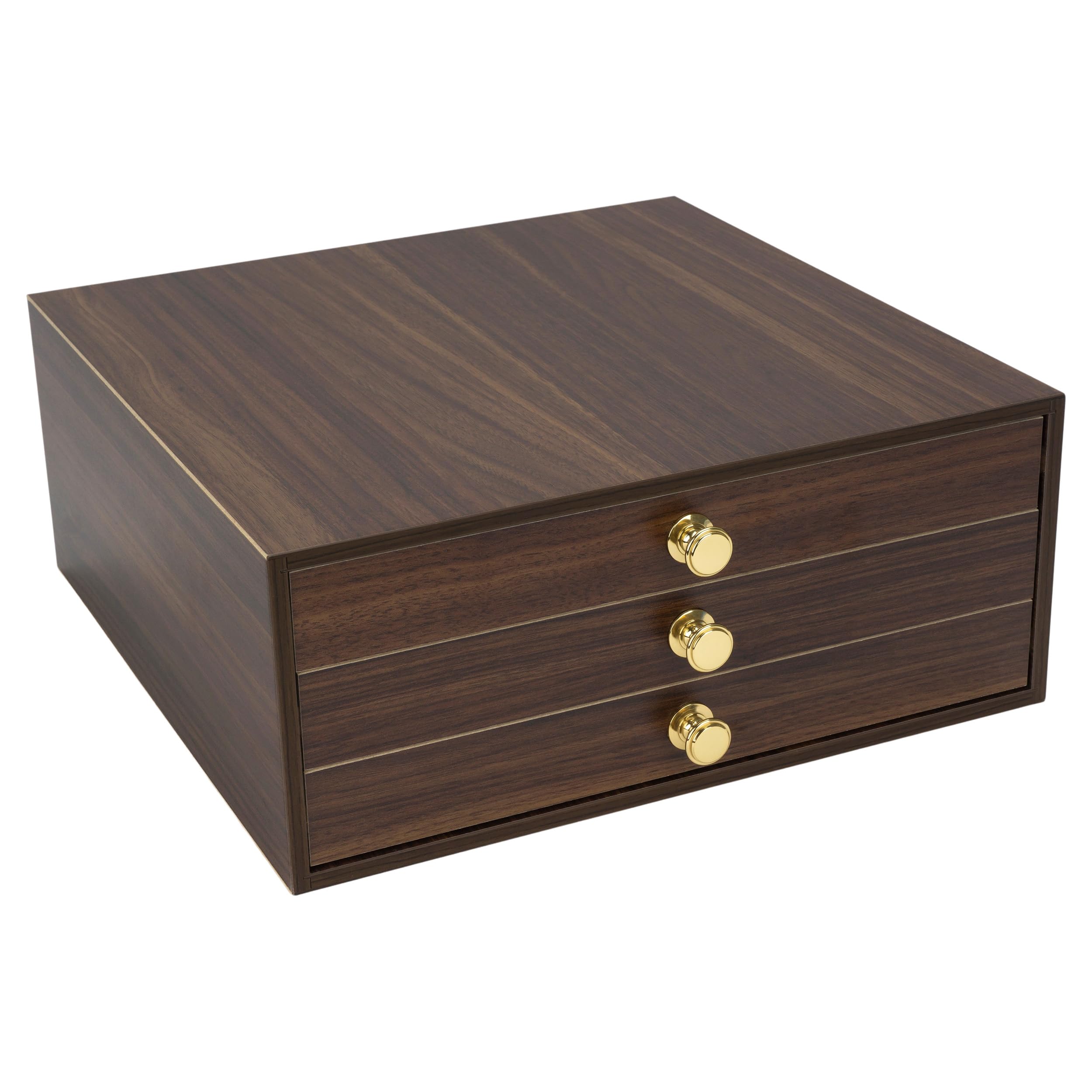 MADEIRA Garnschatulle Oberfläche Wurzelholz-Optik (leer/ 37 x 36 x 15 cm), mit drei herausnehmbaren Schubladen, bietet viel Stauraum und ist ein echter Hingucker