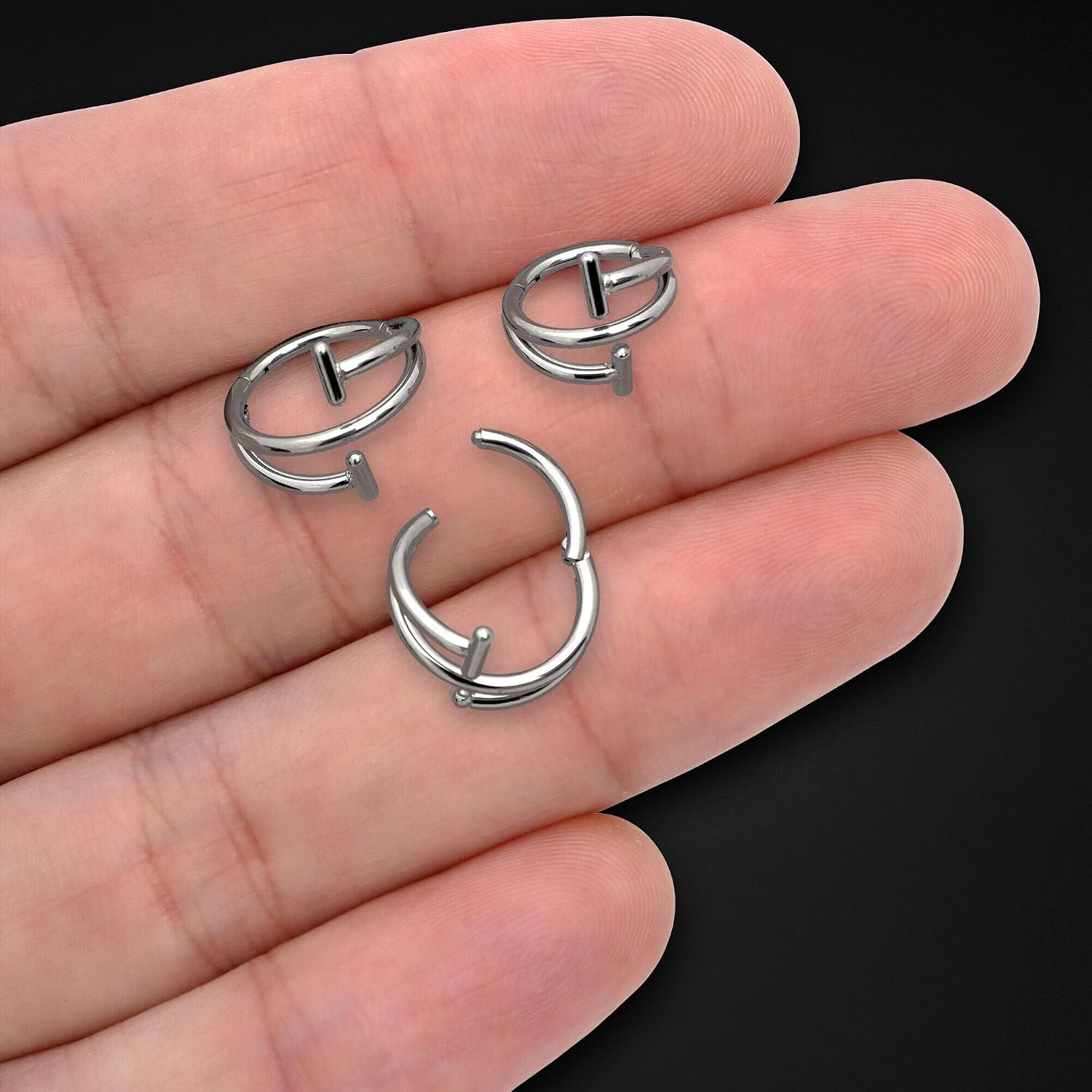 Titanium Clicker Ring in Spiral Shape, Earlobe Hoop Cartilage Jewelry Nostril Piercing Ear Huggie Piercing Clicker