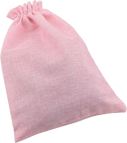 Miniatura 4 de ZOENHOU 30 paquetes de bolsas de arpillera grandes de 8 x 12 pulgadas con cordón, bolsas de yute duraderas de color rosa, sacos de arpillera a