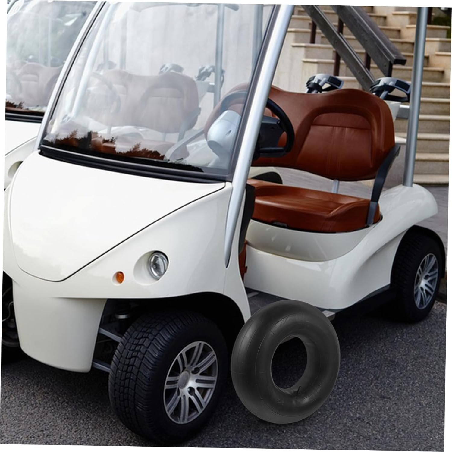 Wheelbarrow Tire Inner Tube Pneumatic Mower Tire for Lawn Mower Tractor Hand Truck Black