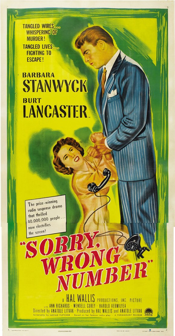 Amazon.com: Sorry, Wrong Number Poster Insert 14x36 Barbara