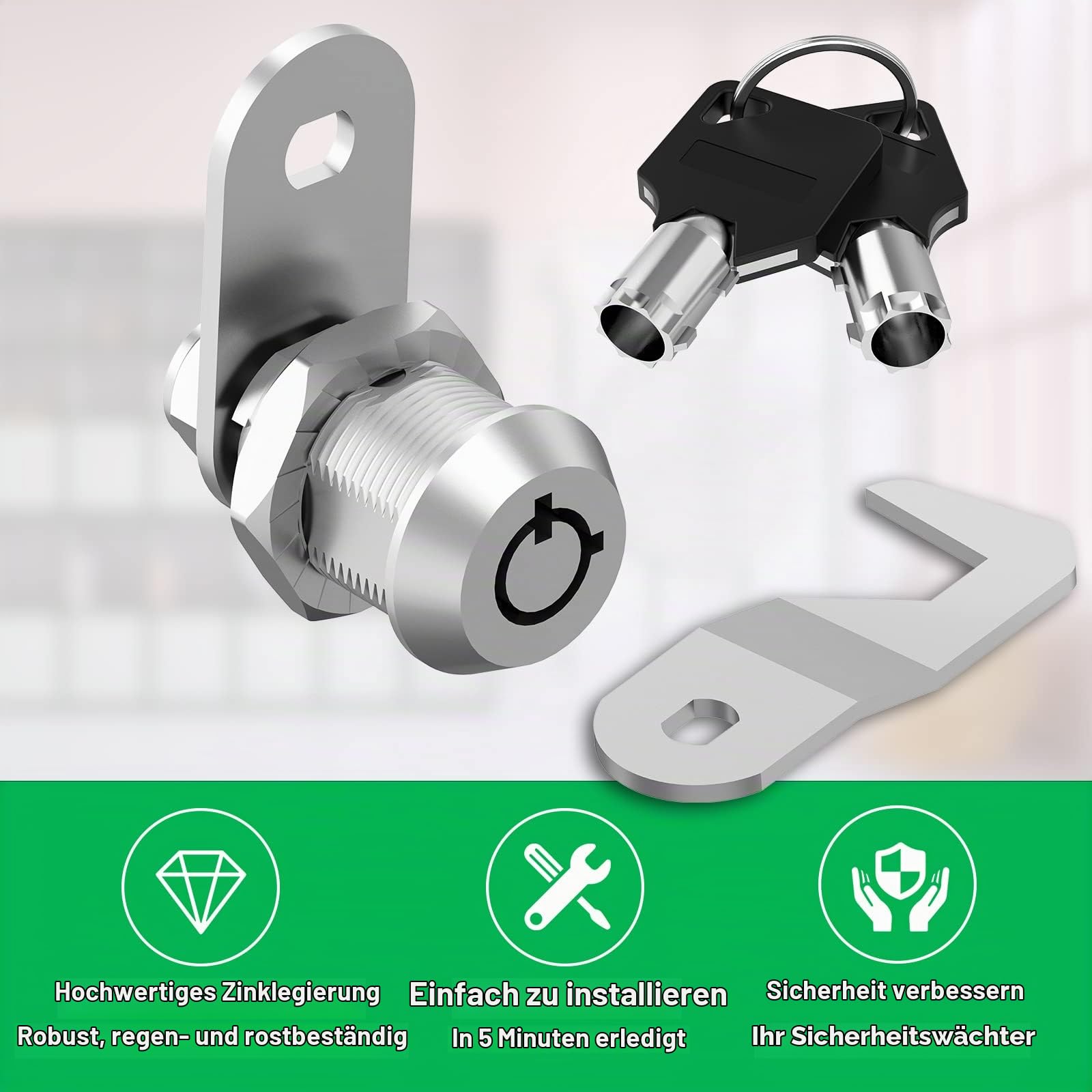 6 Pack Schrank Schlösser mit Schlüsseln, 5/8 Zoll Cam Lock gleich verschlüsselt, sichere Rv Schlösser für die Lagerung Tür Mailbox Werkzeugkasten Ersatz Schloss, Zinklegierung